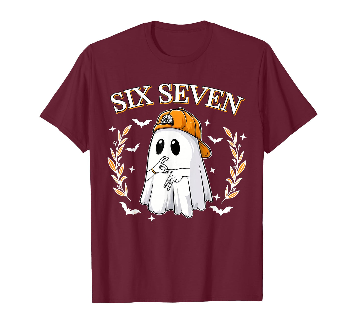 Six Seven 67 Meme Funny Ghost Halloween 6 7 Couple Matching T-Shirt