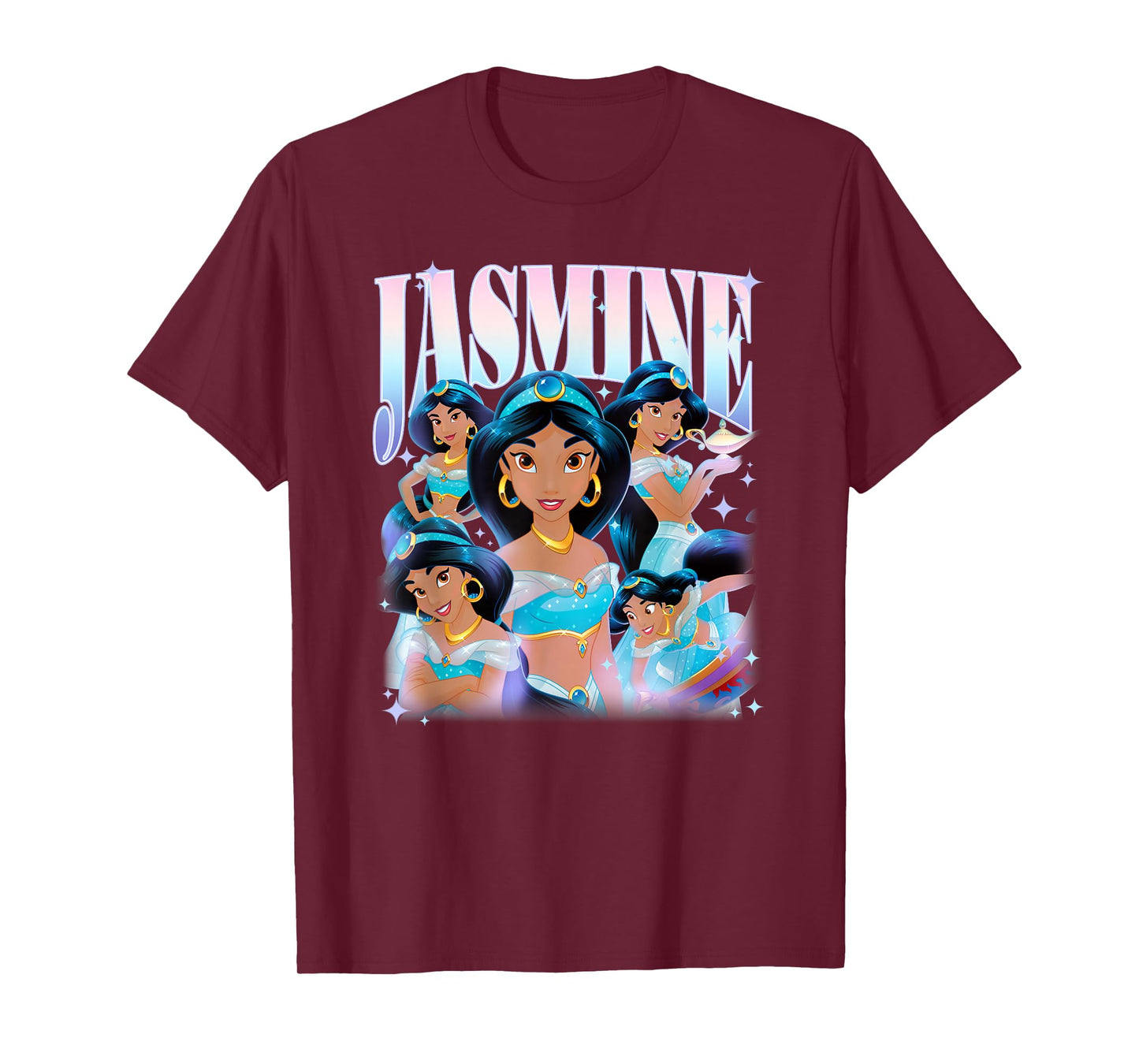 Disney Princess Elegant Classy Jasmine Retro 90s Big Collage T-Shirt