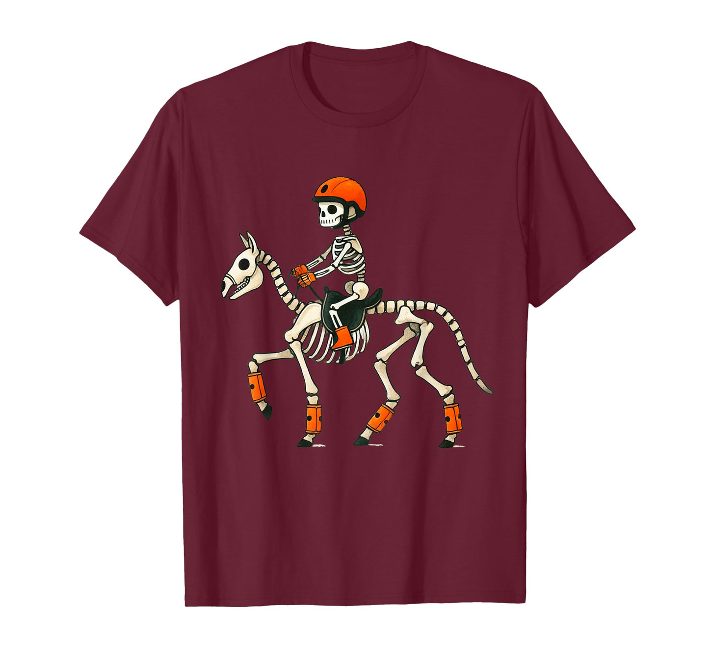 Skeleton Horse Riding Halloween Costume Funny Boys Girl Kids T-Shirt