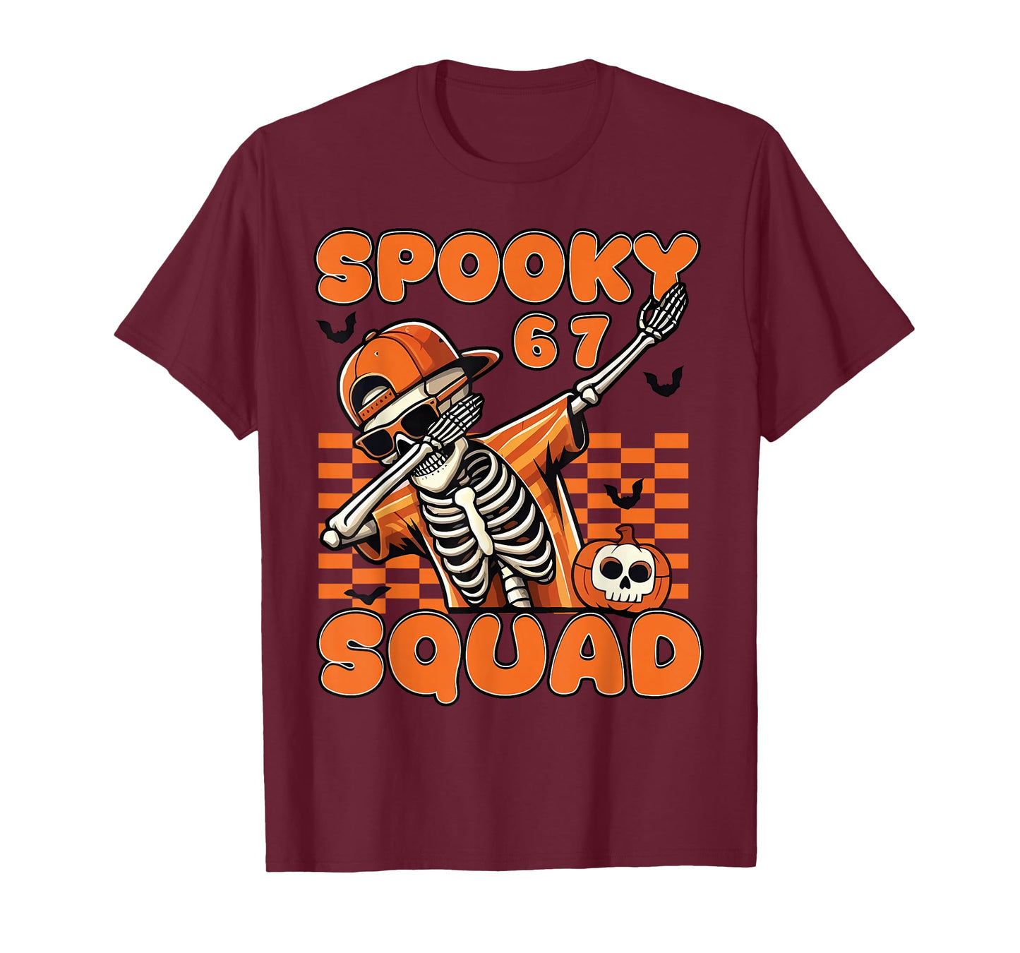 67 Halloween Meme 6 7 Numbers Six Seven Funny Kids Skeleton T-Shirt