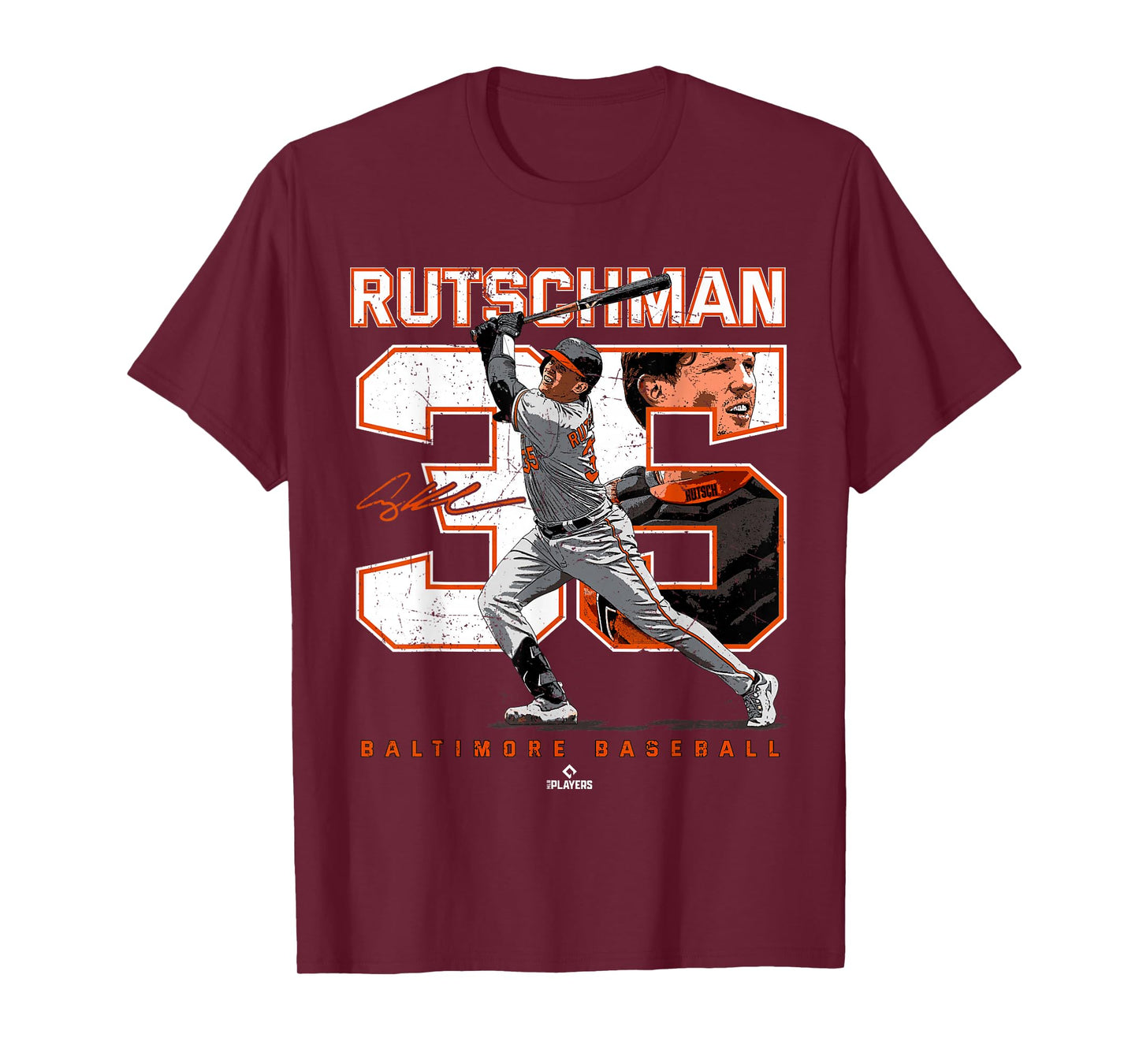 Number and Portrait Adley Rutschman Baltimore T-Shirt