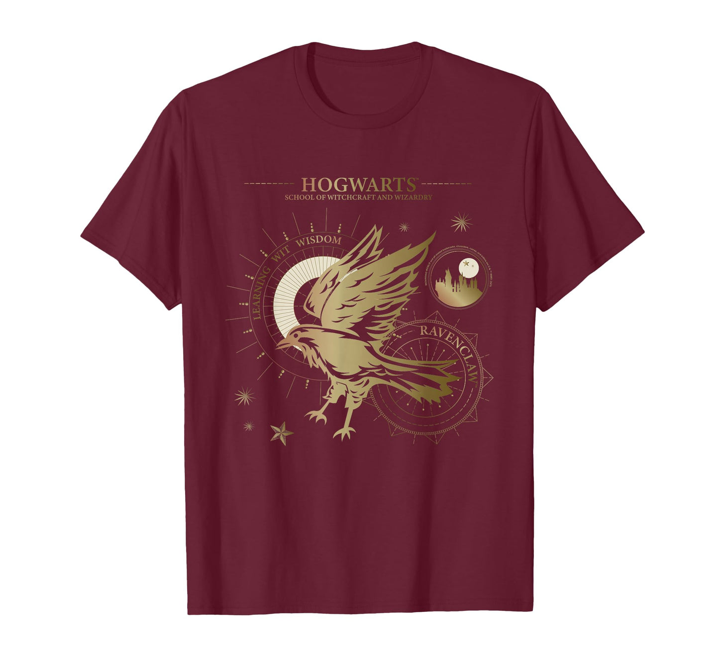 Popfunk Harry Potter Learning, Wit, Wisdom, Ravenclaw Unisex-Adults, Kids Blue Short Sleeve T-Shirt