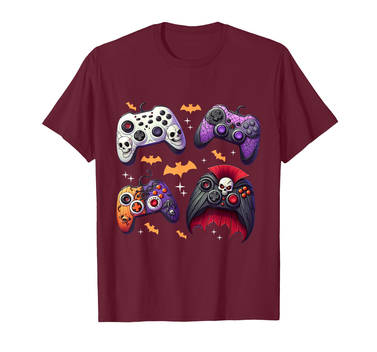 Skeleton Zombie Video Game Controller Boys Halloween Costume T-Shirt