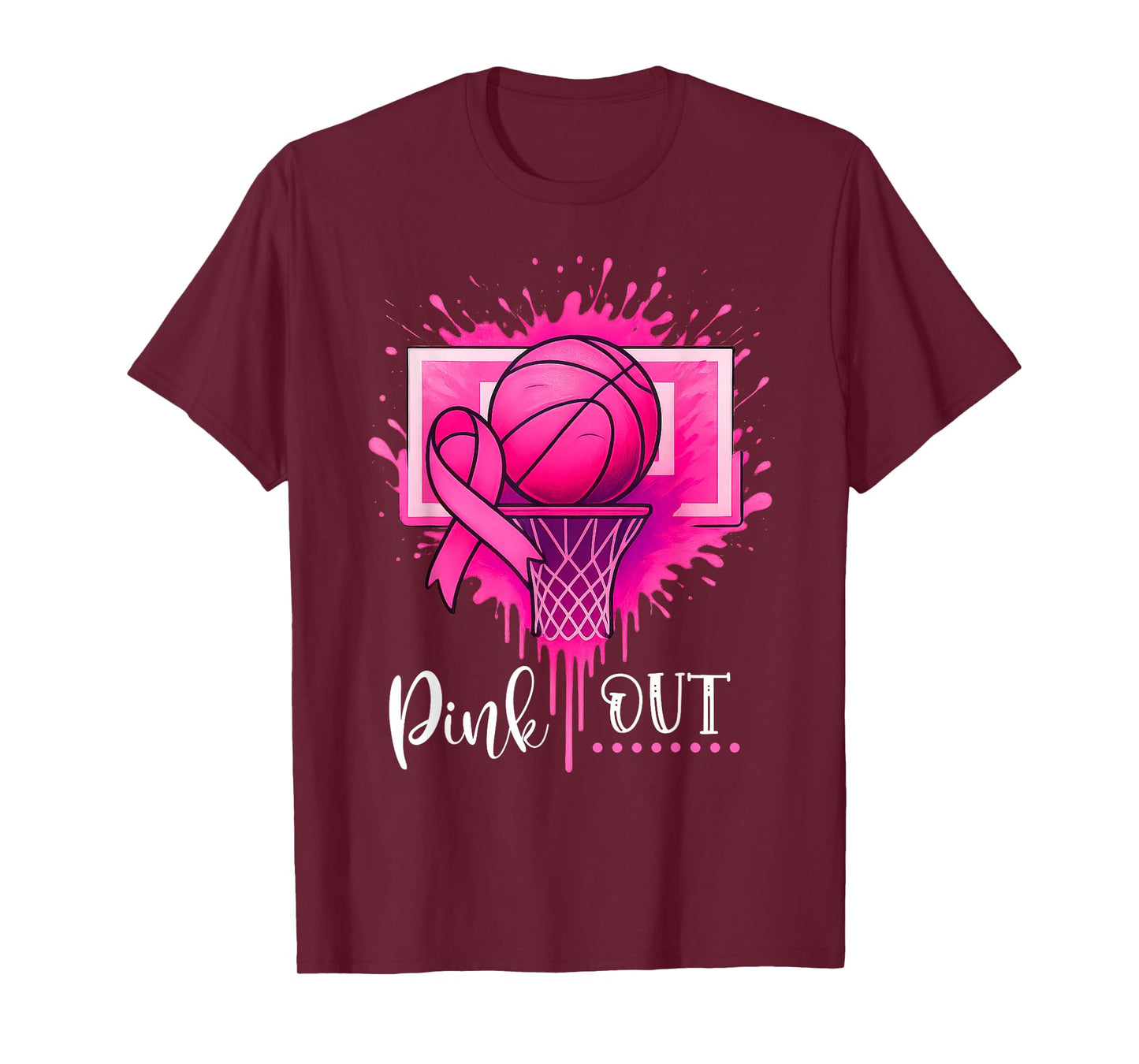 Pink Out Basketball Breast Cancer Awareness T-Shirt