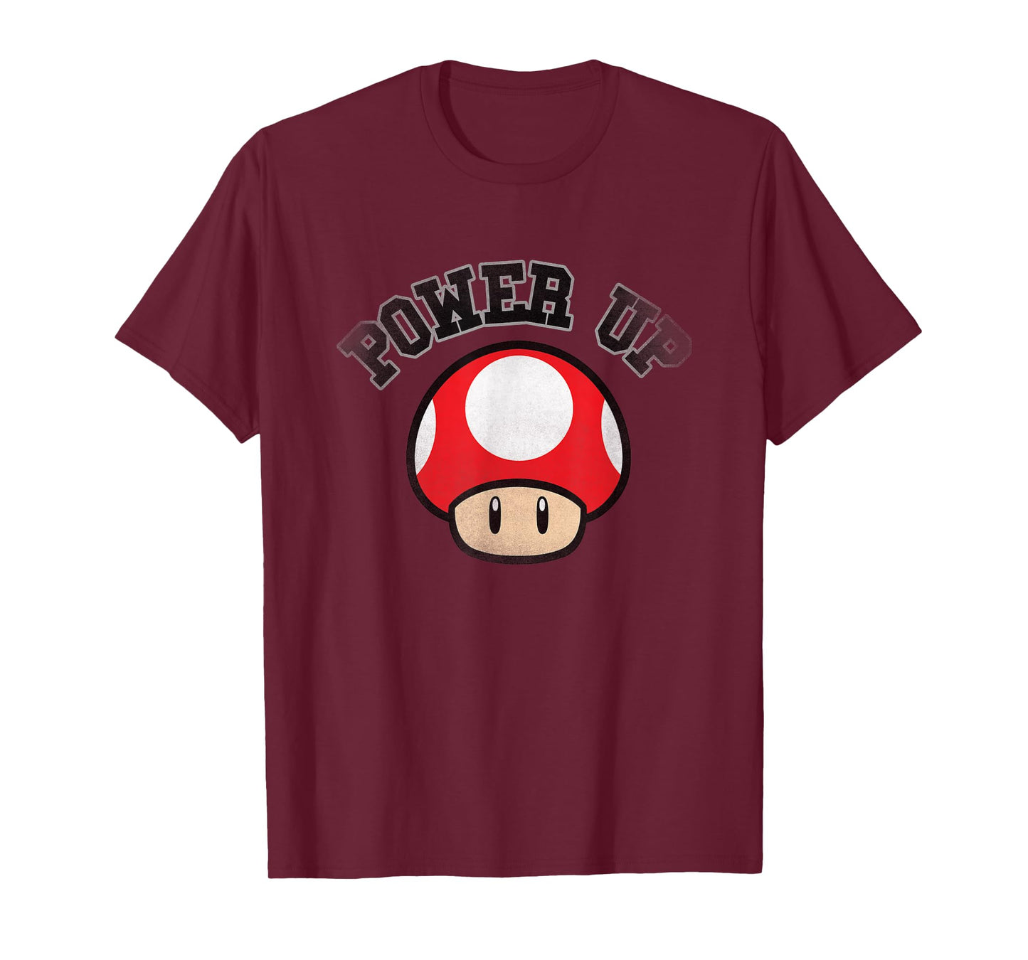 Super Mario Power Up Red Mushroom Distressed T-Shirt