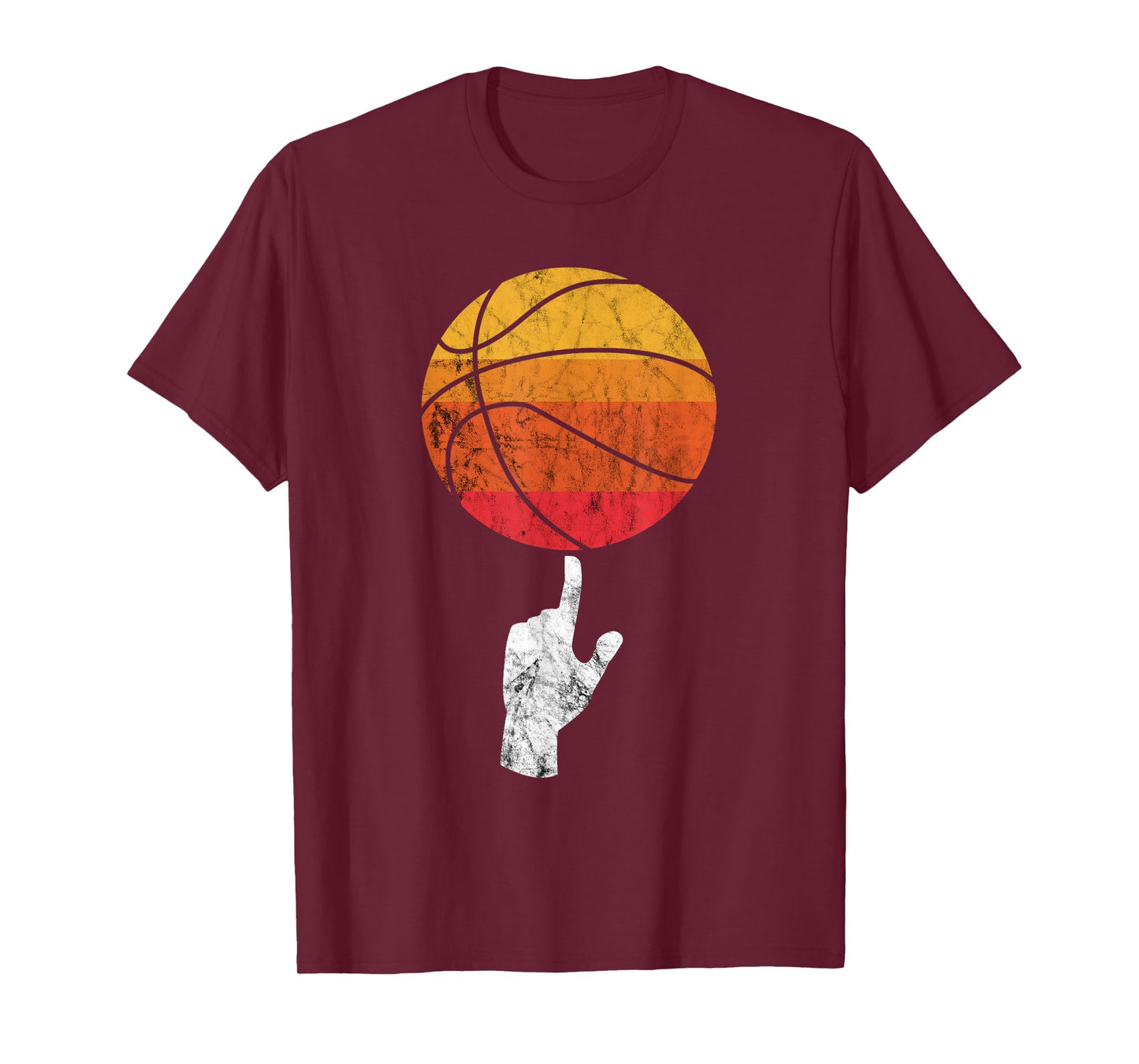 Basketball Playing Basketball Sports Vintage Retro Sunset T-Shirt