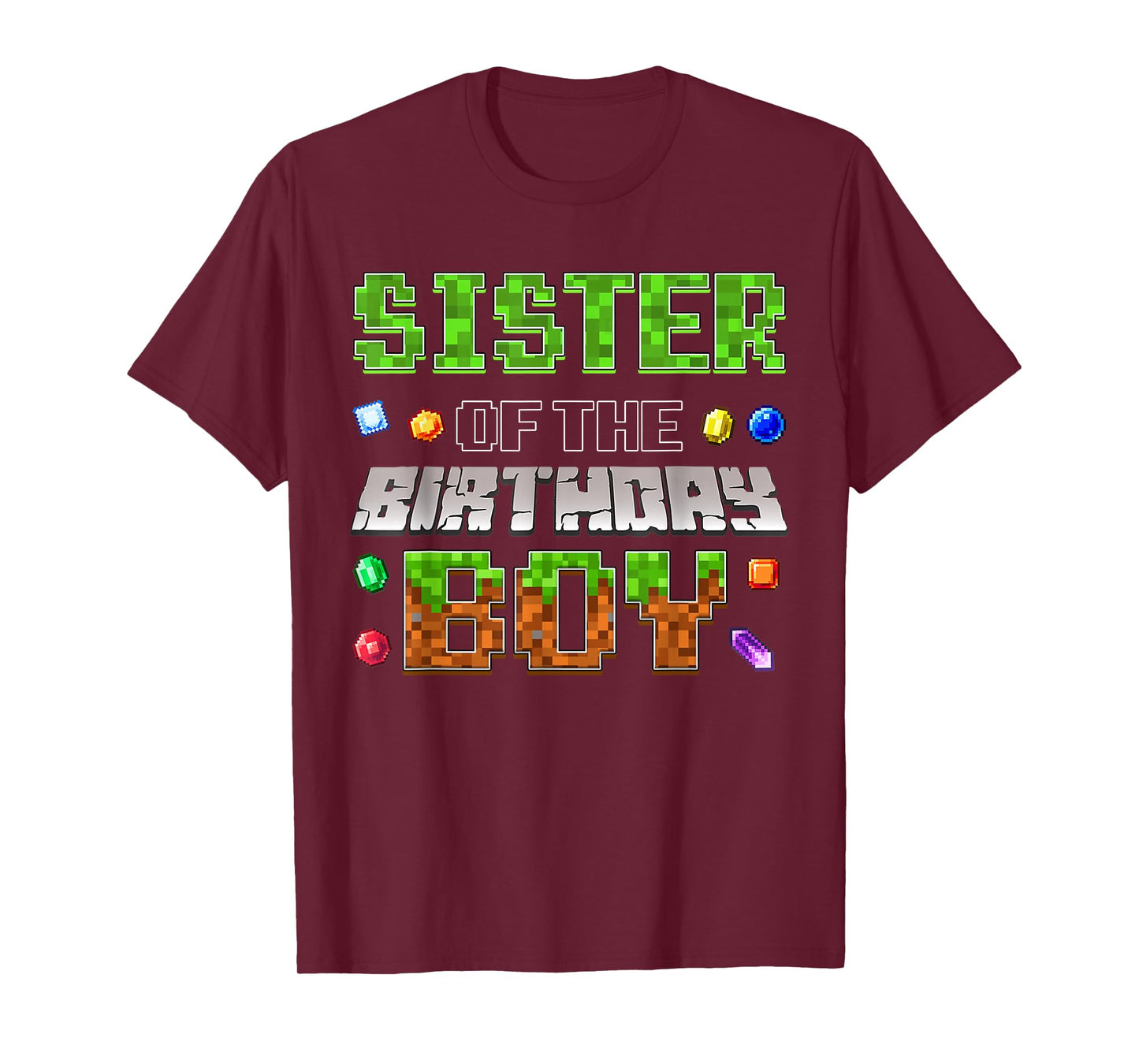 Sister Of The Birthday Boy Game Pixel Number Birthday Party T-Shirt