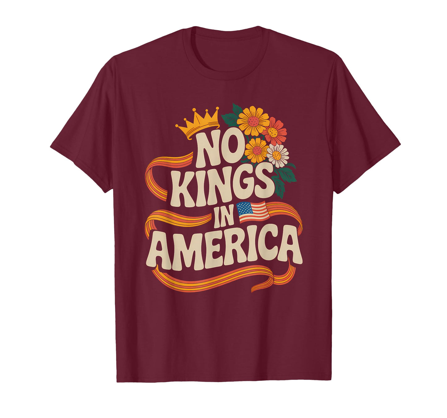 No Kings in America Shirt Women Protest Democracy Vintage T-Shirt
