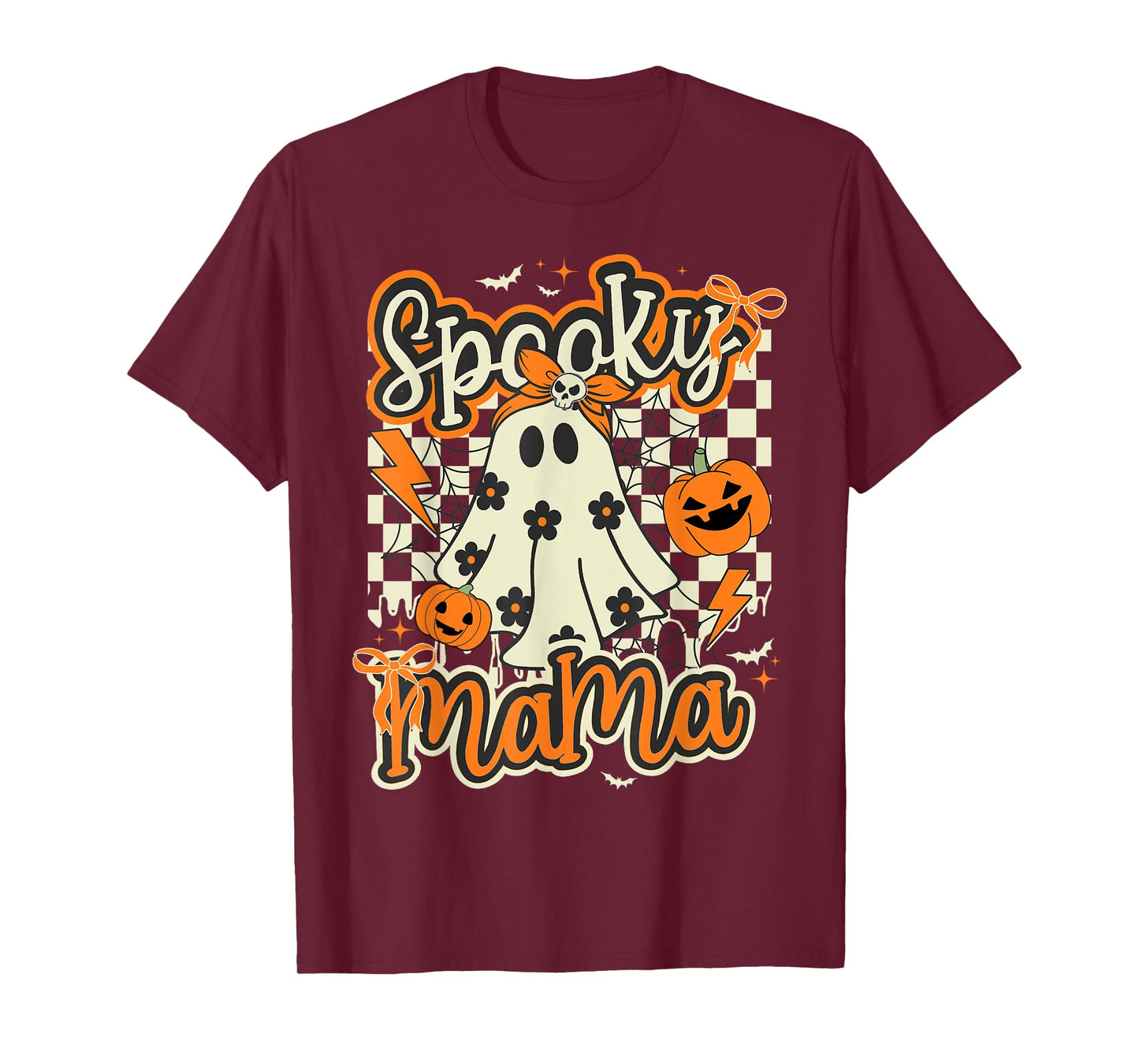 Spooky Mama Shirt Women Ghost Mom Halloween T-Shirt