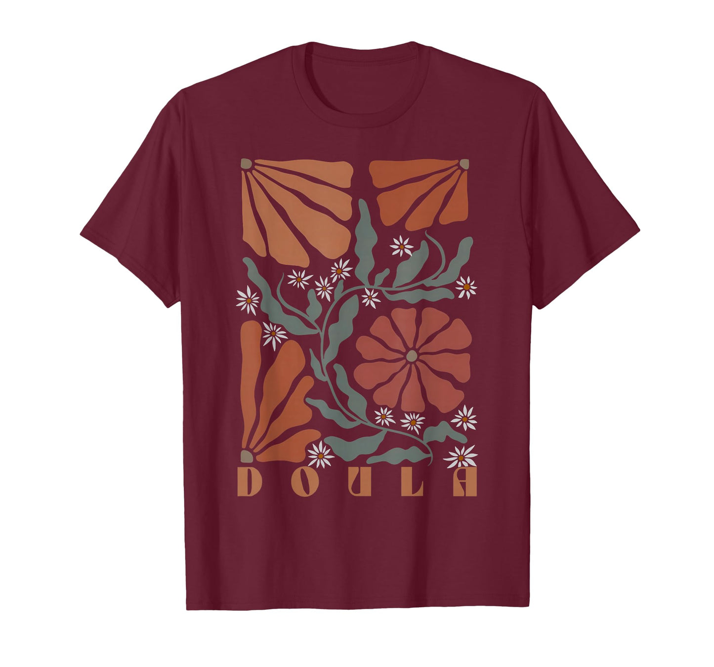 Boho Floral Doula OB Nurse Coach Lactation Consultant T-Shirt