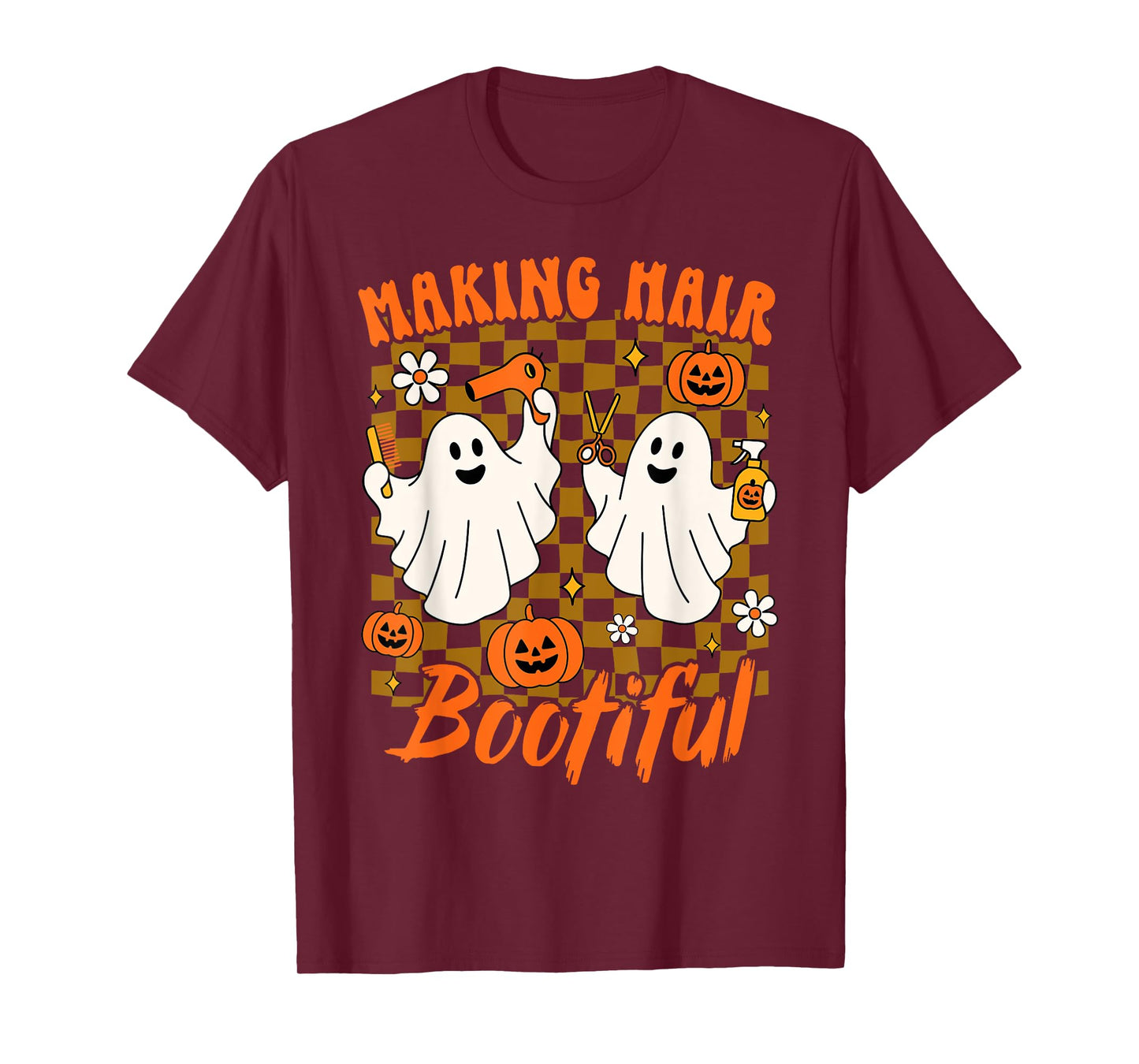 Halloween Vibes Hairdresser Hairstylist Making Hair Bootiful T-Shirt