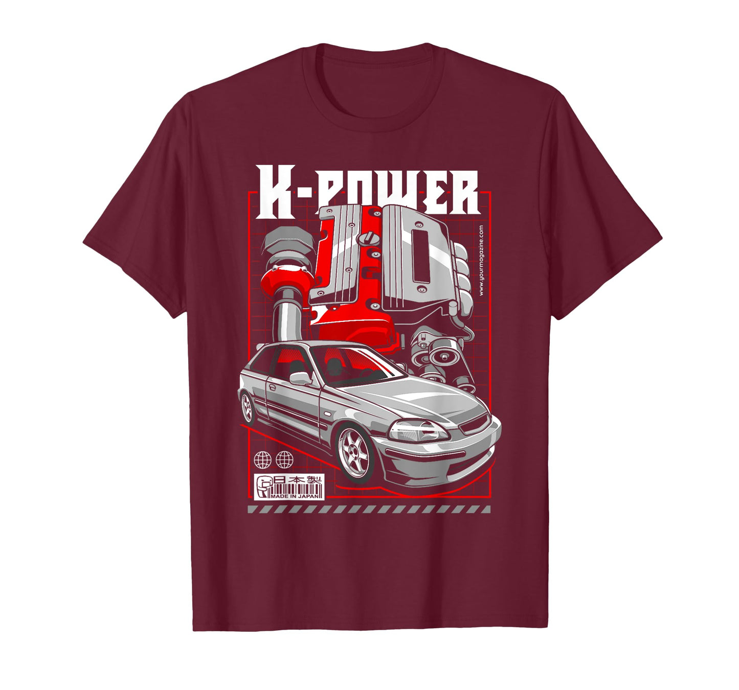 Civic EK K Engine Type R Japanese Car T-Shirt