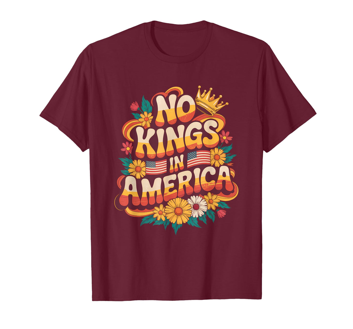 No Kings in America Shirt Women Protest Democracy Vintage T-Shirt