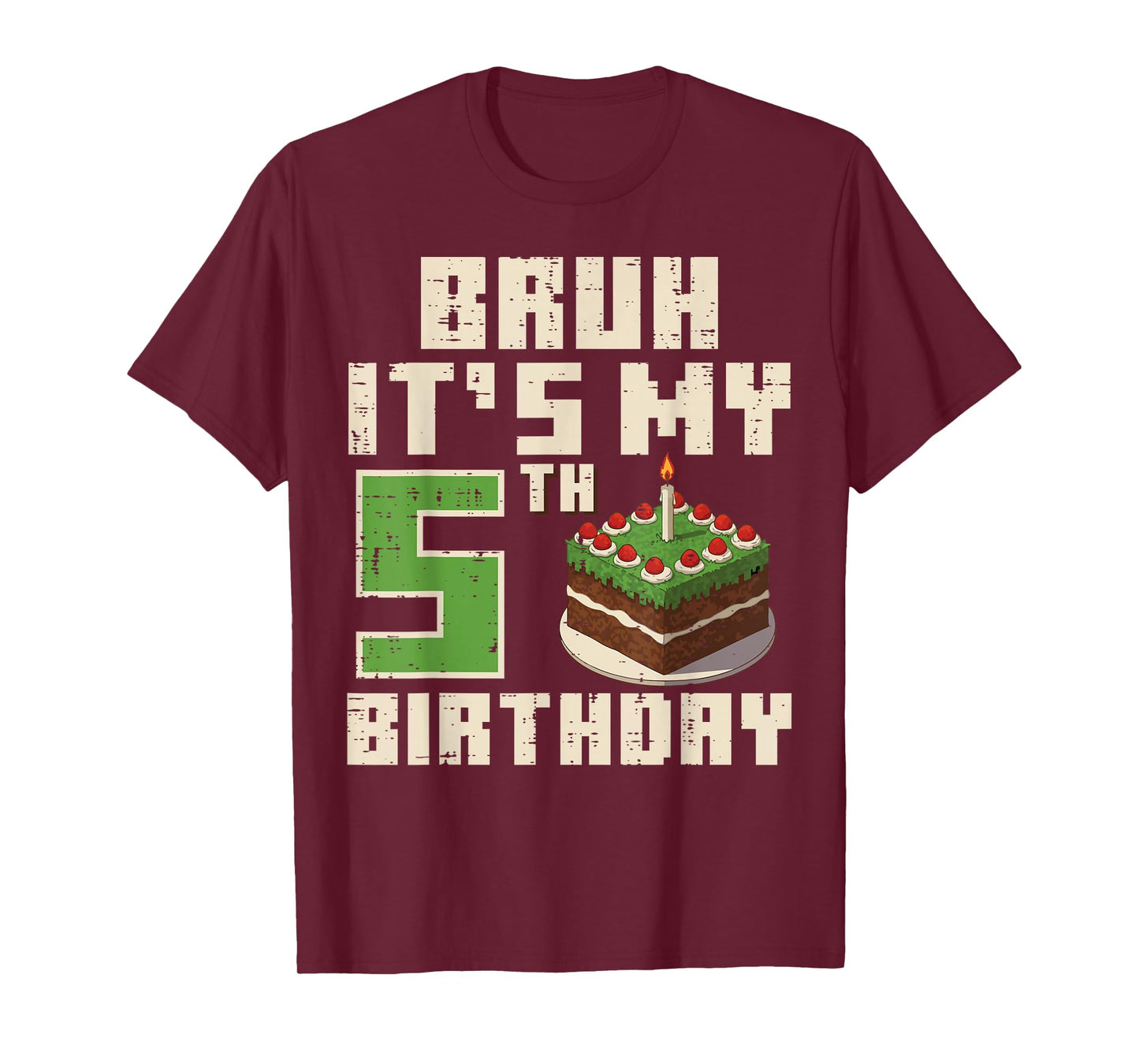 5th Birthday Pixel Gaming 5 Year Old Gamer Bday Boys Kids T-Shirt