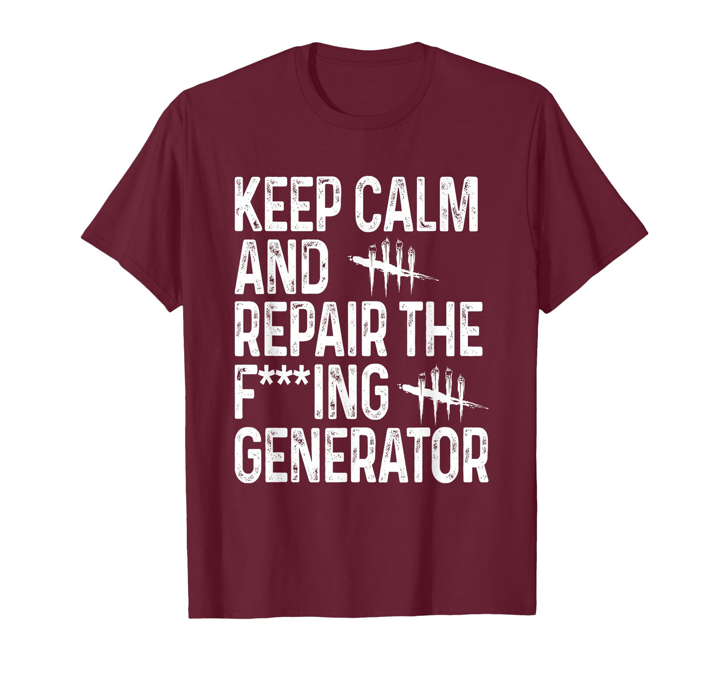 Kozmoz Studio Keep Calm And Repair The Generator Unisex-Adults Blue Short Sleeve T-Shirt