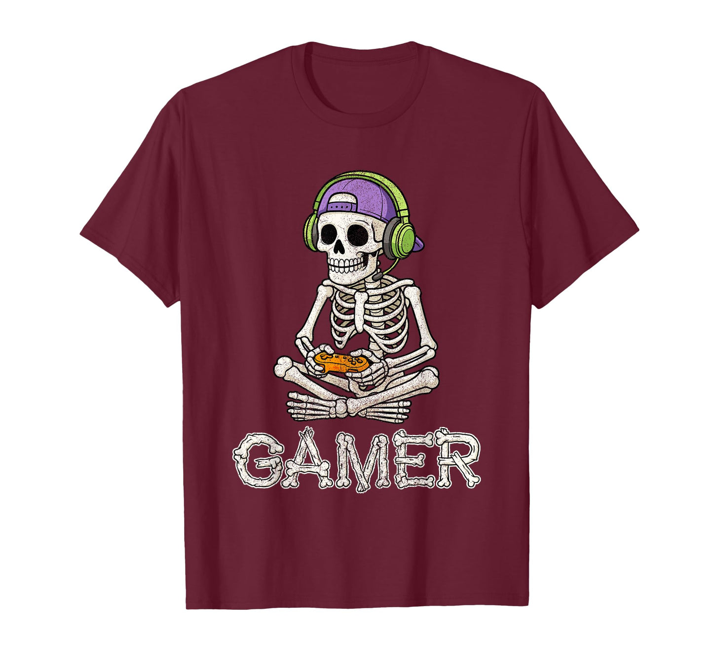 Funny Gamer Skeleton Gamer Teen Boys Video Gaming Bruh T-Shirt