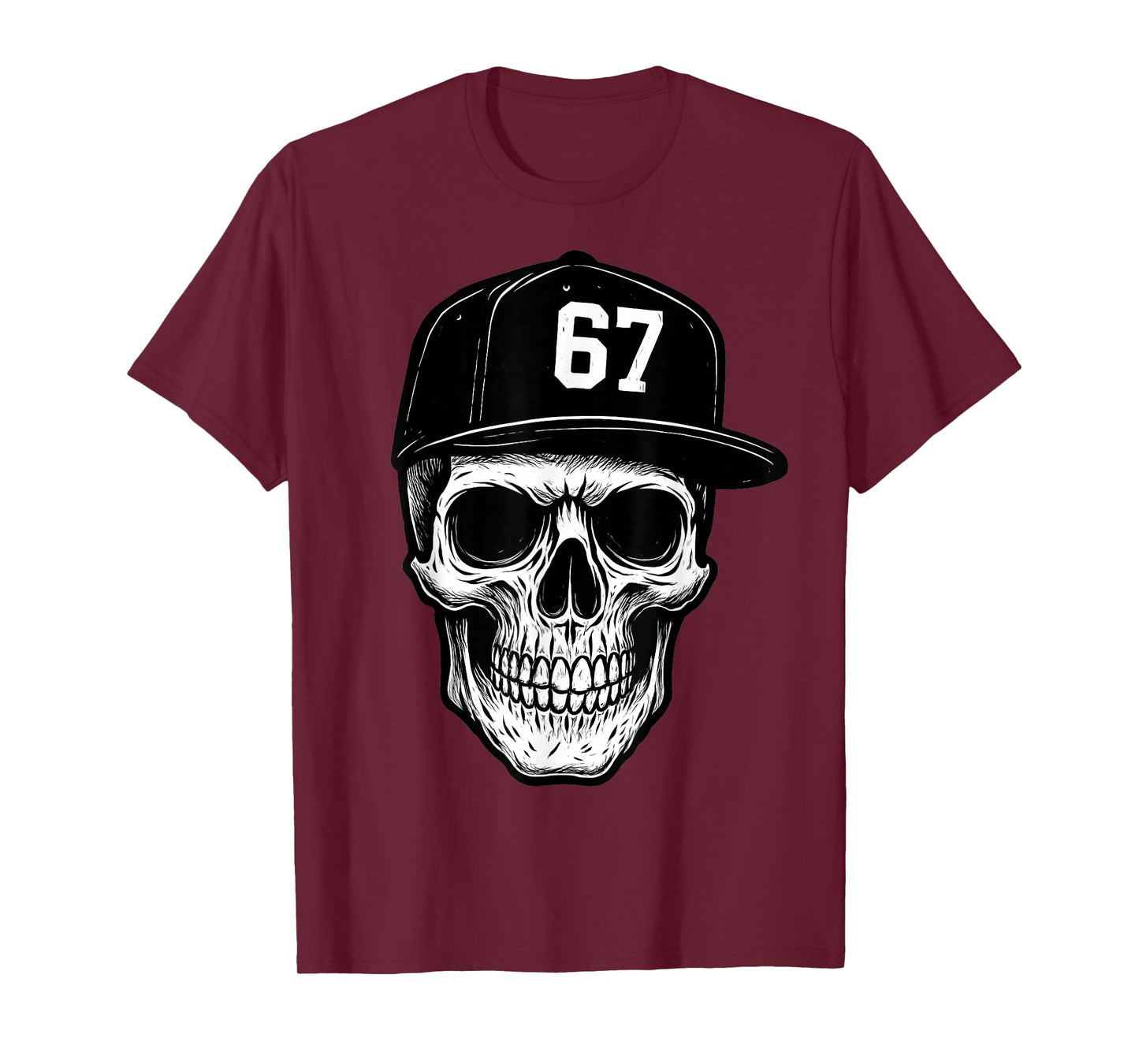 67 Skull Halloween Brainrot Meme Six Seven Kids Skeleton T-Shirt
