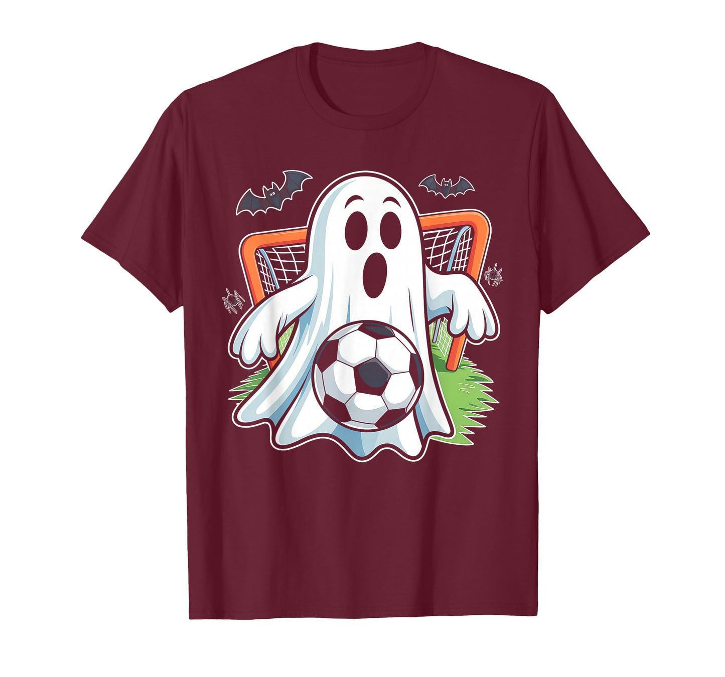 Boo Ghost Playing Soccer Funny Halloween Soccer Costume T-Shirt