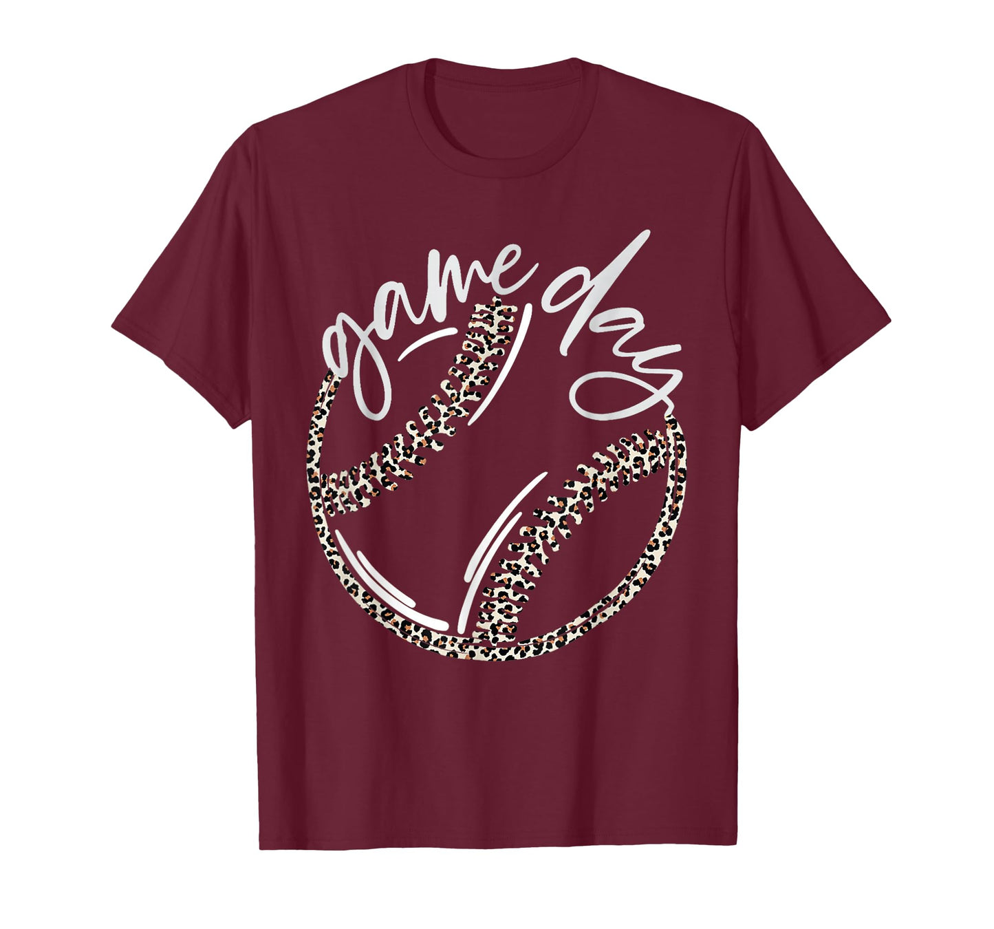 Game Day Leopard Print Baseball Softball Sports Outfit T-Shirt