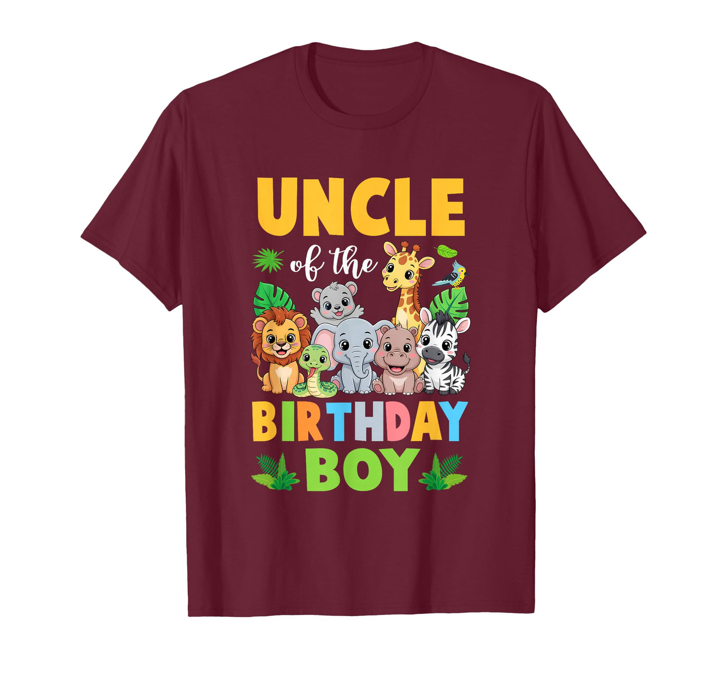 Uncle of The Birthday Boy Kids Safari Jungle Animal T-Shirt