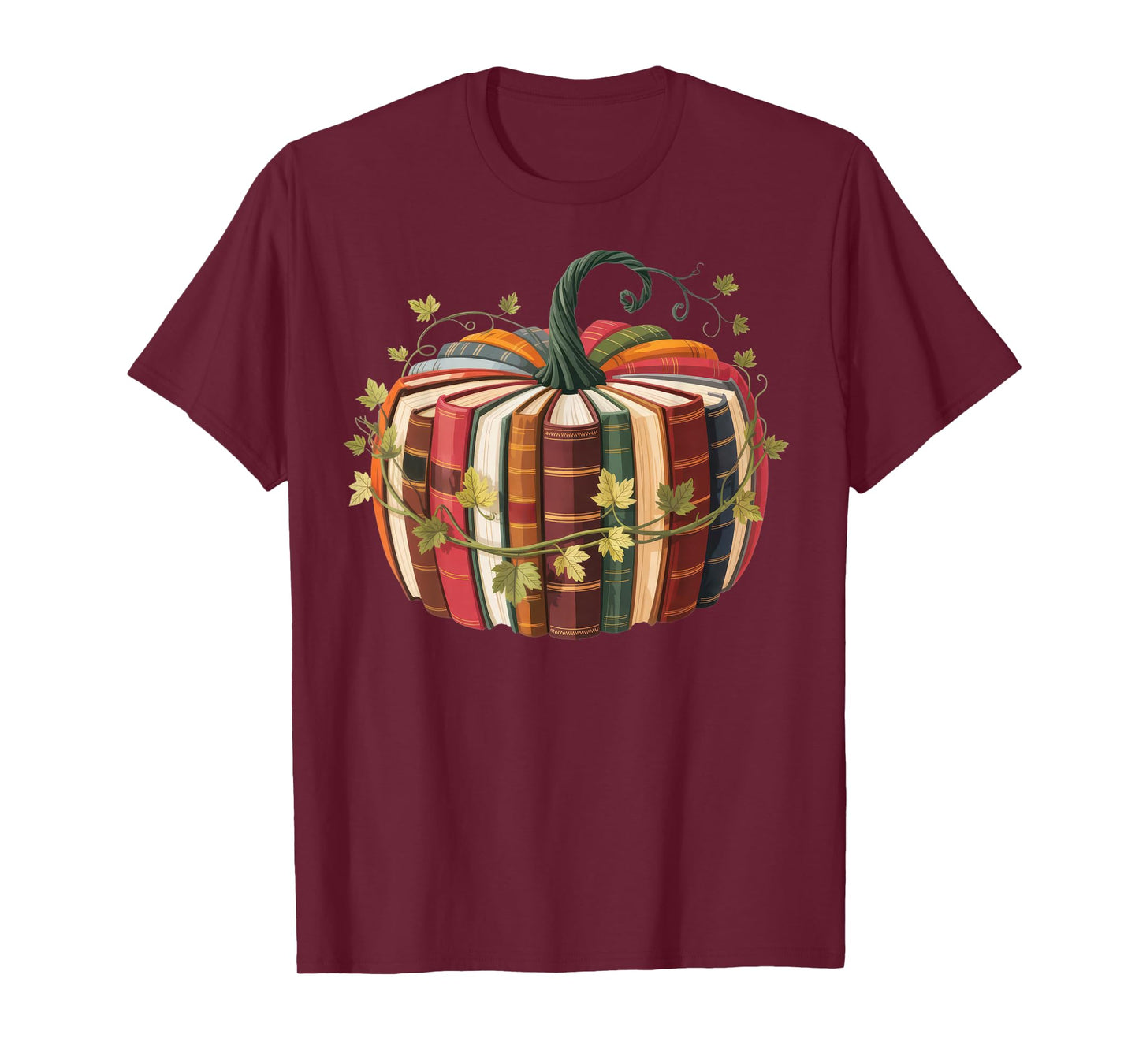 Fall Book Pumpkin Retro Reading Halloween Teacher T-Shirt