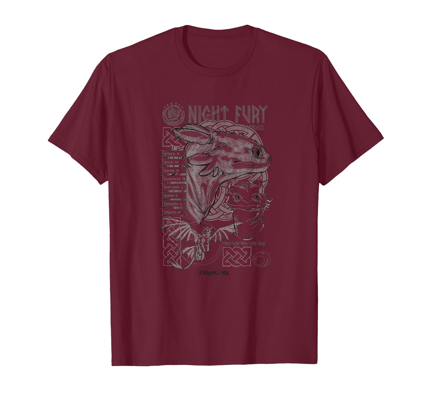 DreamWorks Dragons Night Fury Sketch Toothless T-Shirt