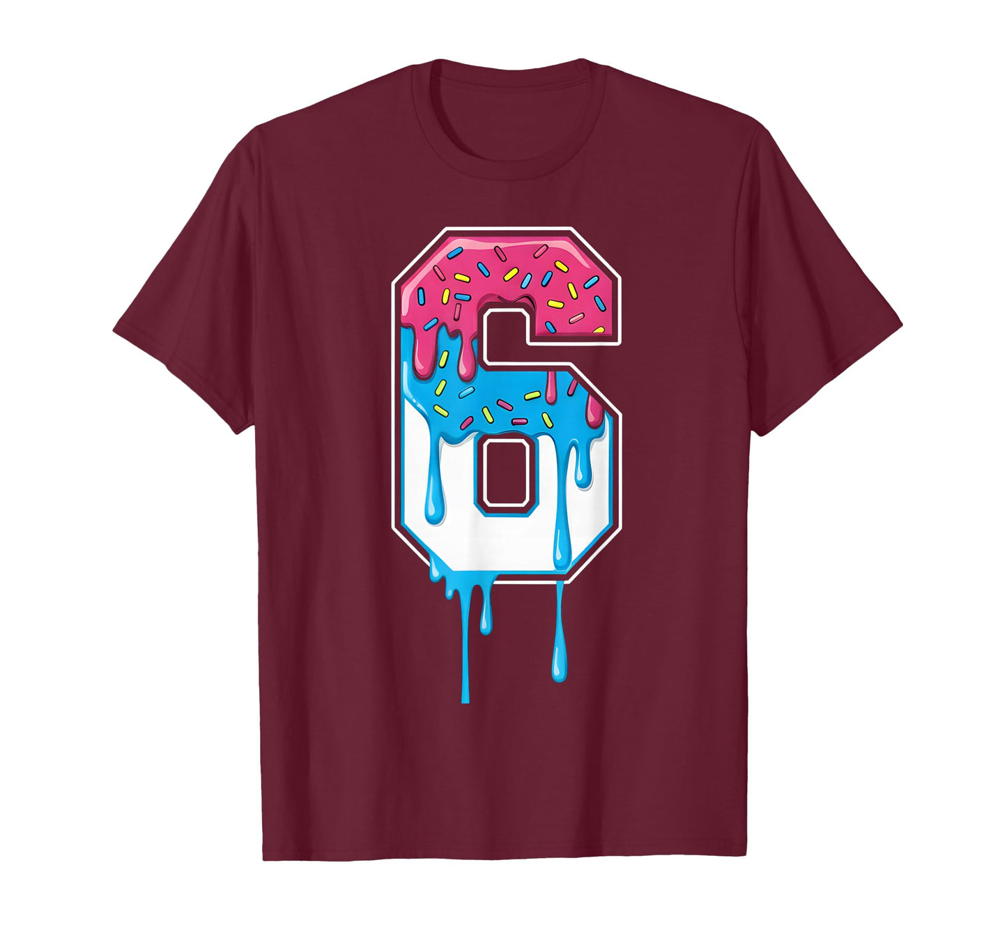6 Number Six Team Sports Ice Cream Drip 67 Six Seven Meme T-Shirt