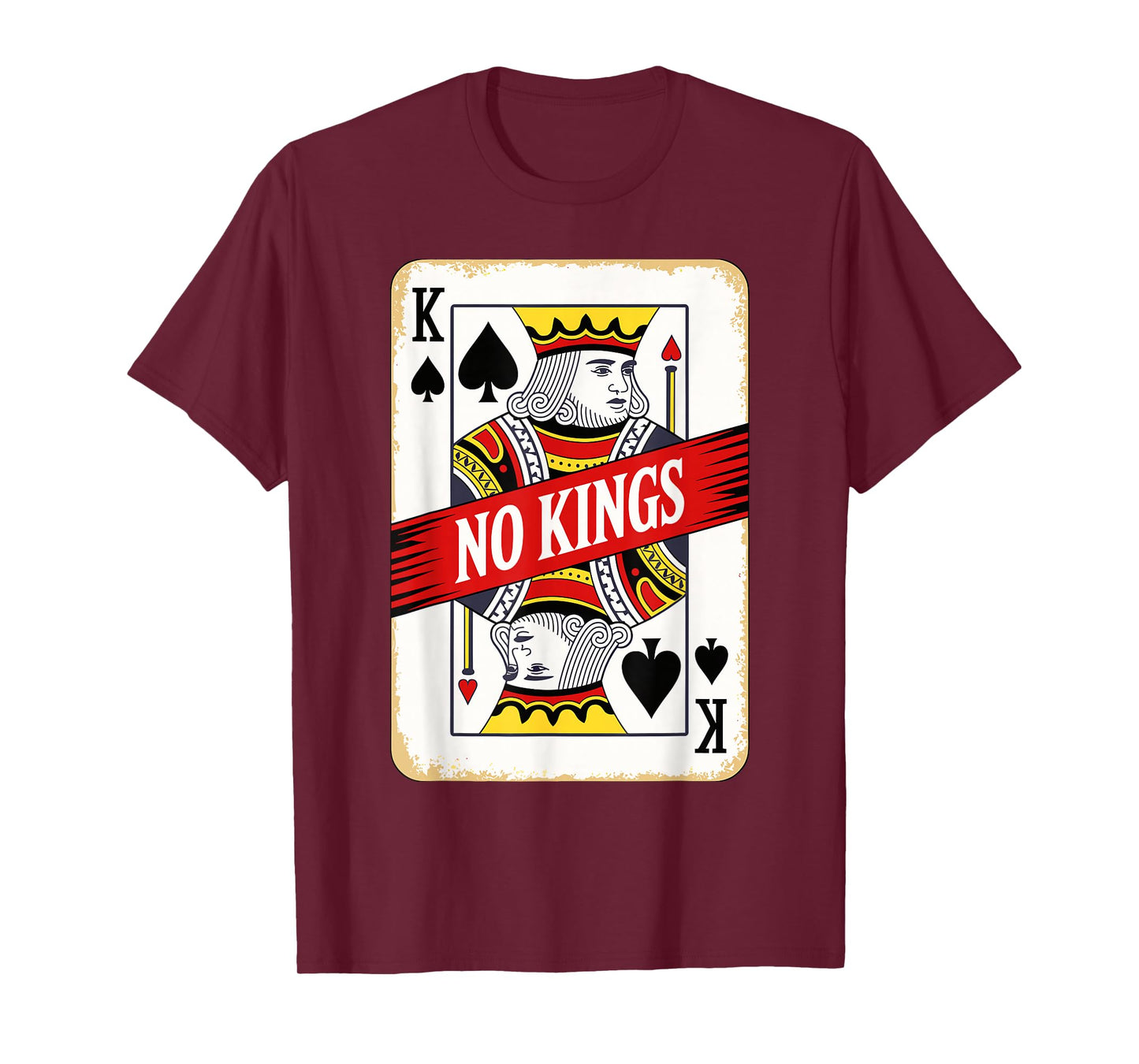 No Kings Playing Card Statement Design T-Shirt