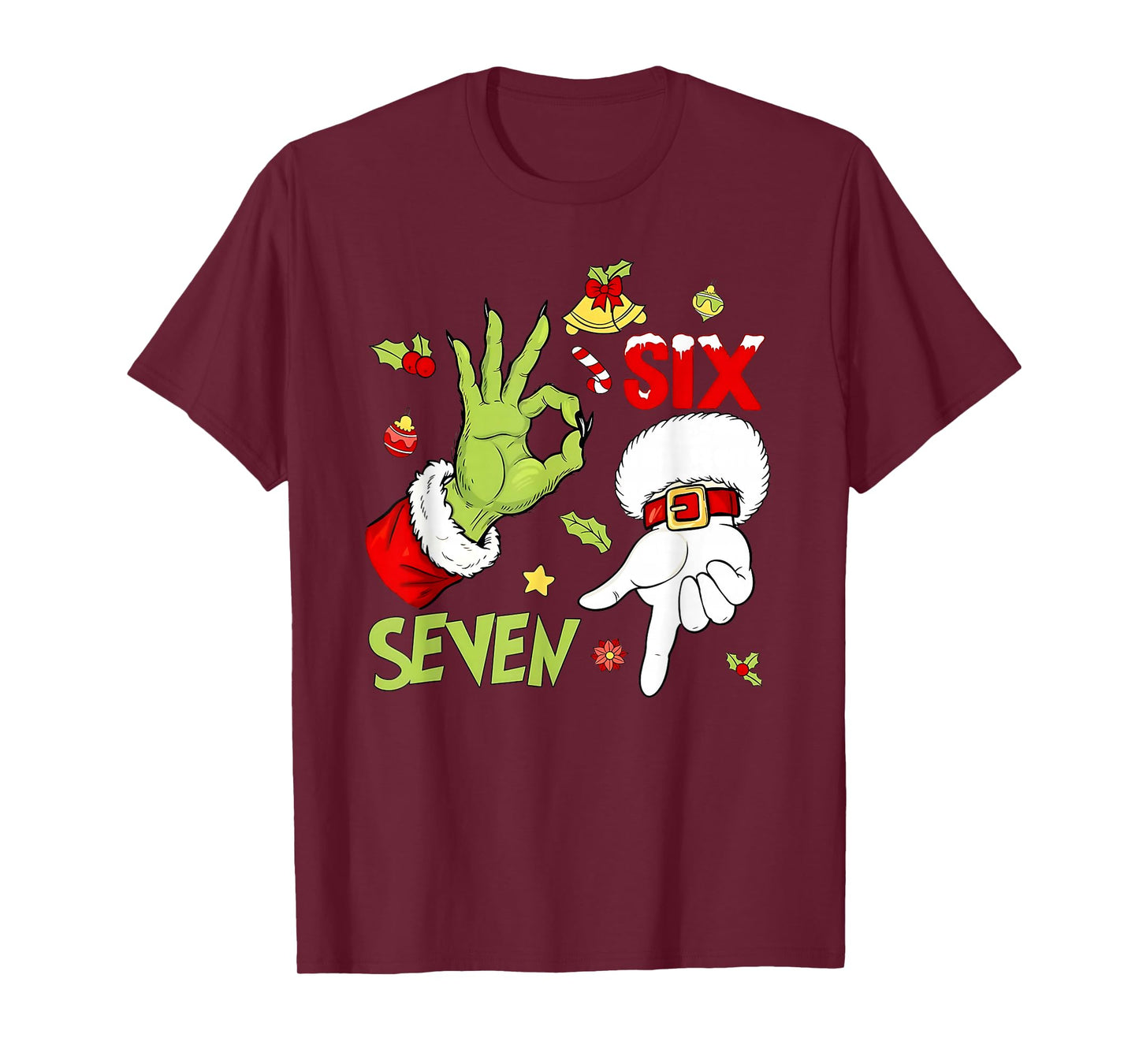 Funny Christmas Hand 6-7 Six Seven Shirt – Holiday Humor Tee T-Shirt