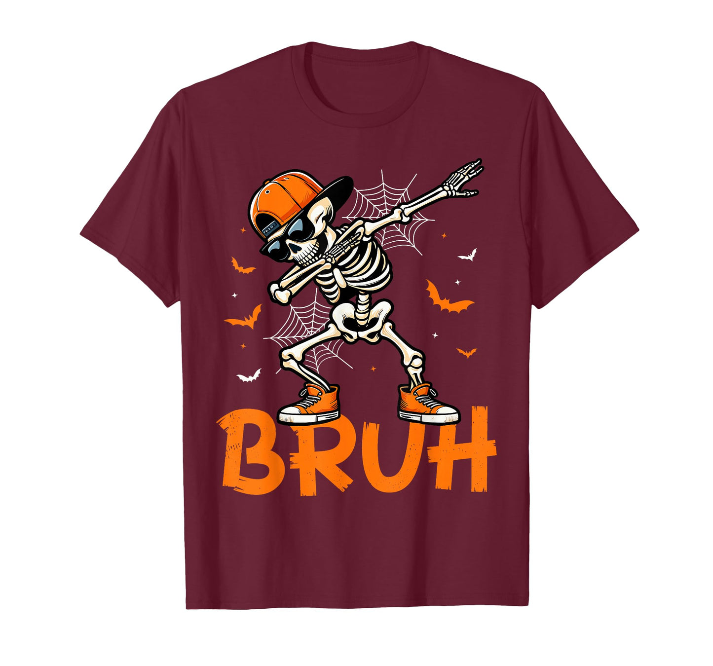 Funny Dabbing Skeleton Halloween Bruh Spooky Skeleton Boys T-Shirt
