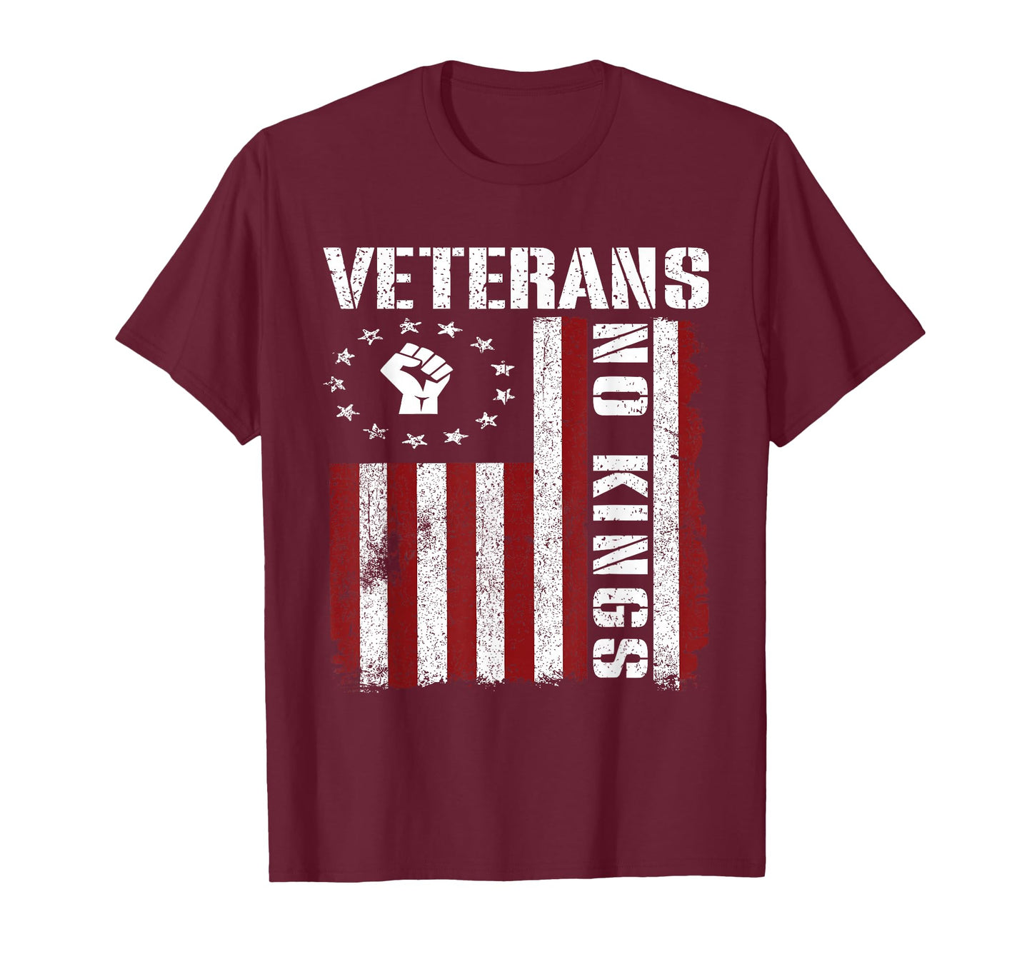 Military Veterans Protest USA Flag No Kings America Protest T-Shirt