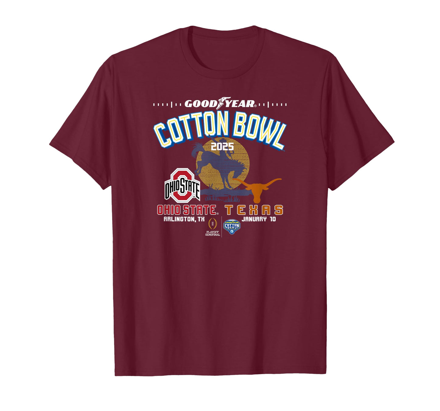 Ohio State vs Texas Cotton Bowl 2024-25 CFP Semifinal T-Shirt