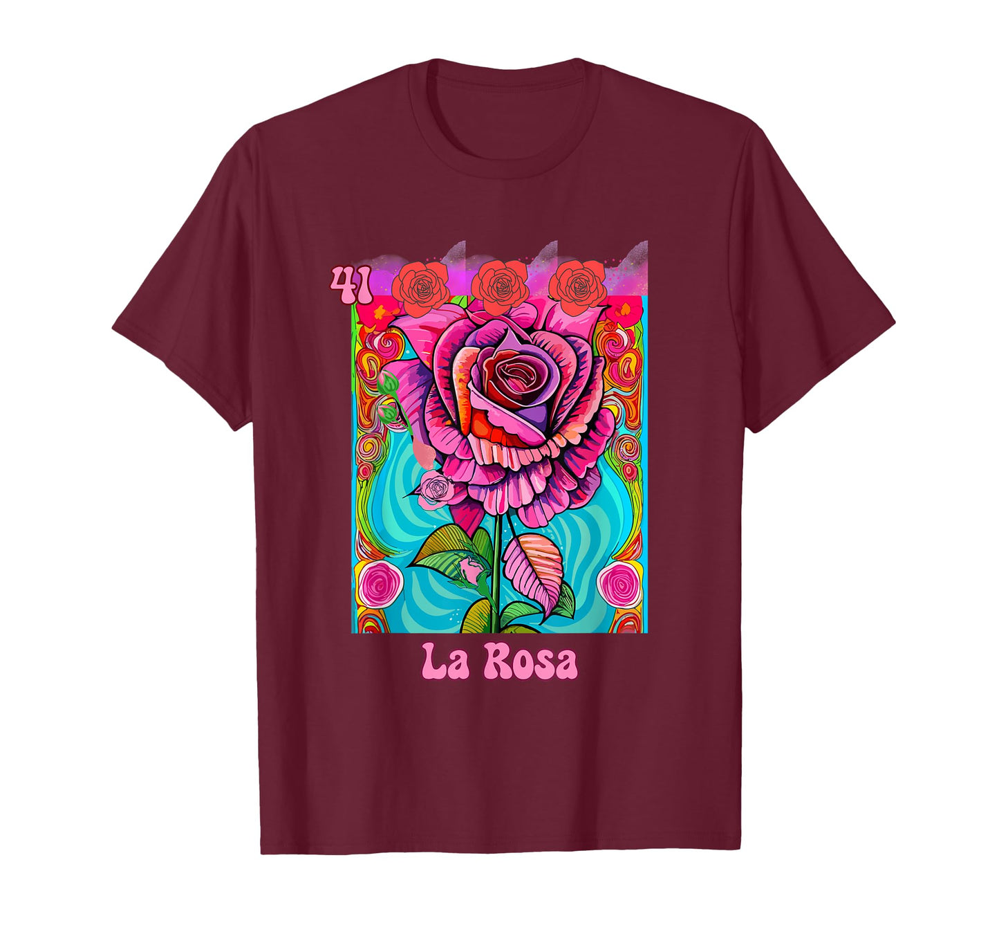 La Rosa, the Rose, Mexican bingo card in a traditional game. T-Shirt