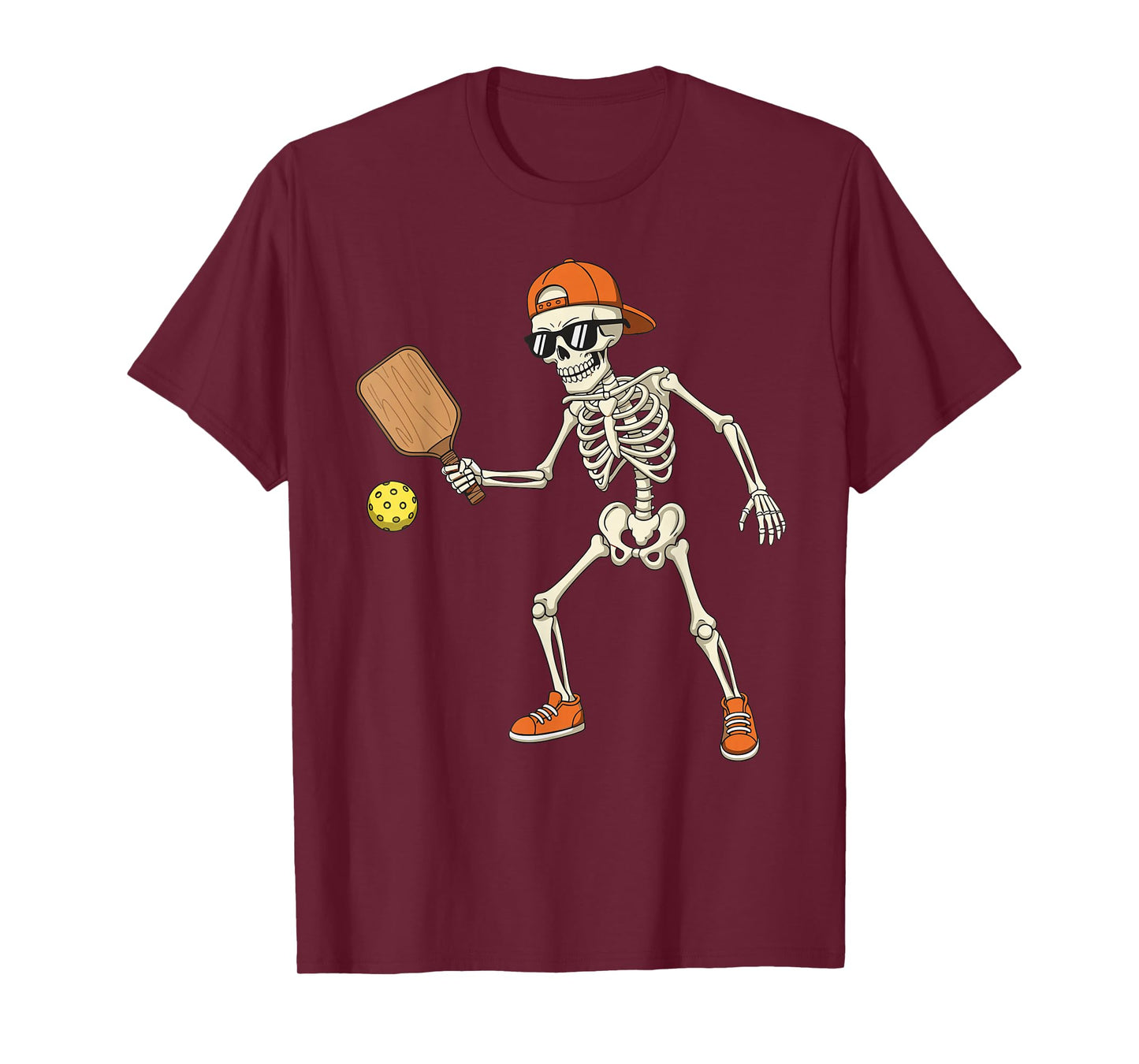 Halloween Skeleton Funny Pickleball for Boys Teens Men T-Shirt