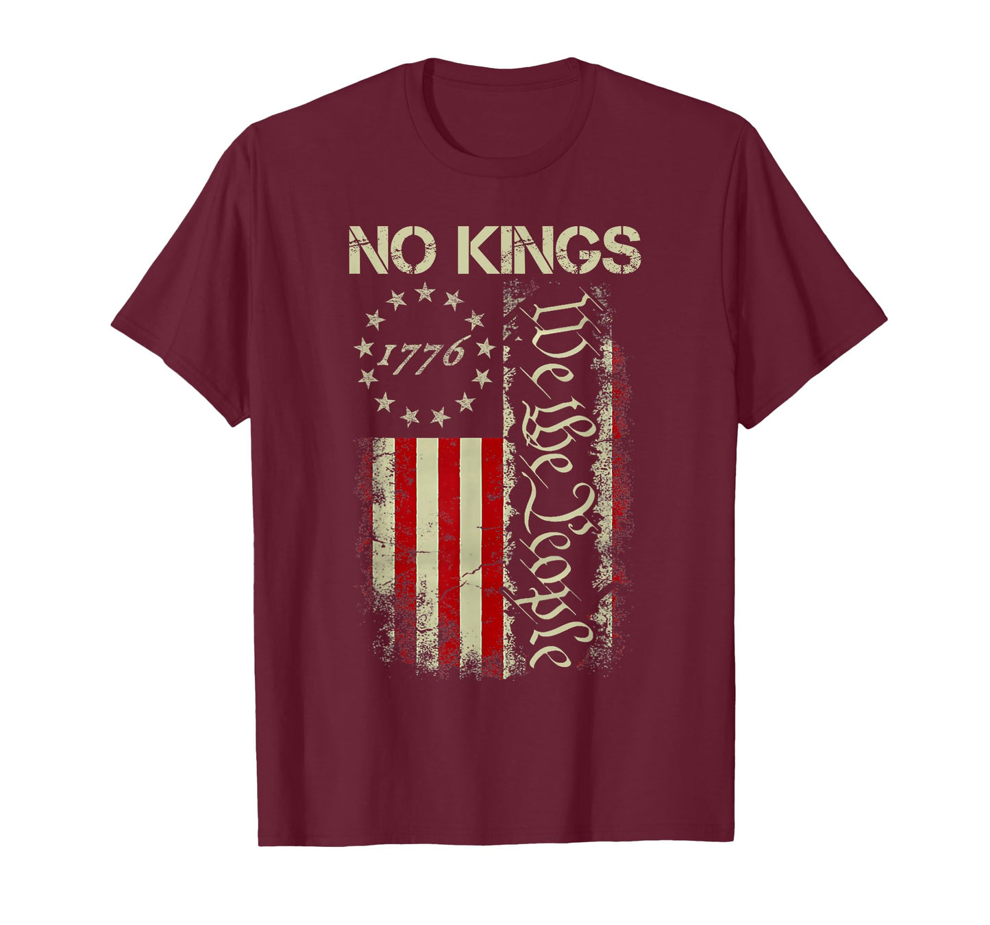No Kings in America 1776 We The People USA Flag Patriotic T-Shirt