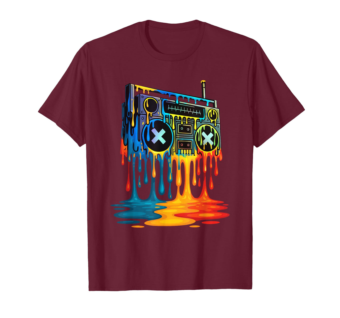 Dripping Paint Boombox - 80s 90s Old School Hip Hop T-Shirt