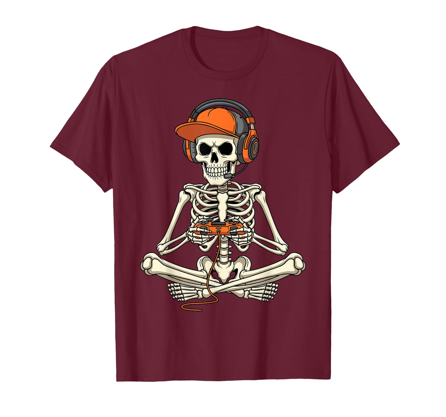 Halloween Skeleton Gamer Video Gaming Boys Men Kids T-Shirt