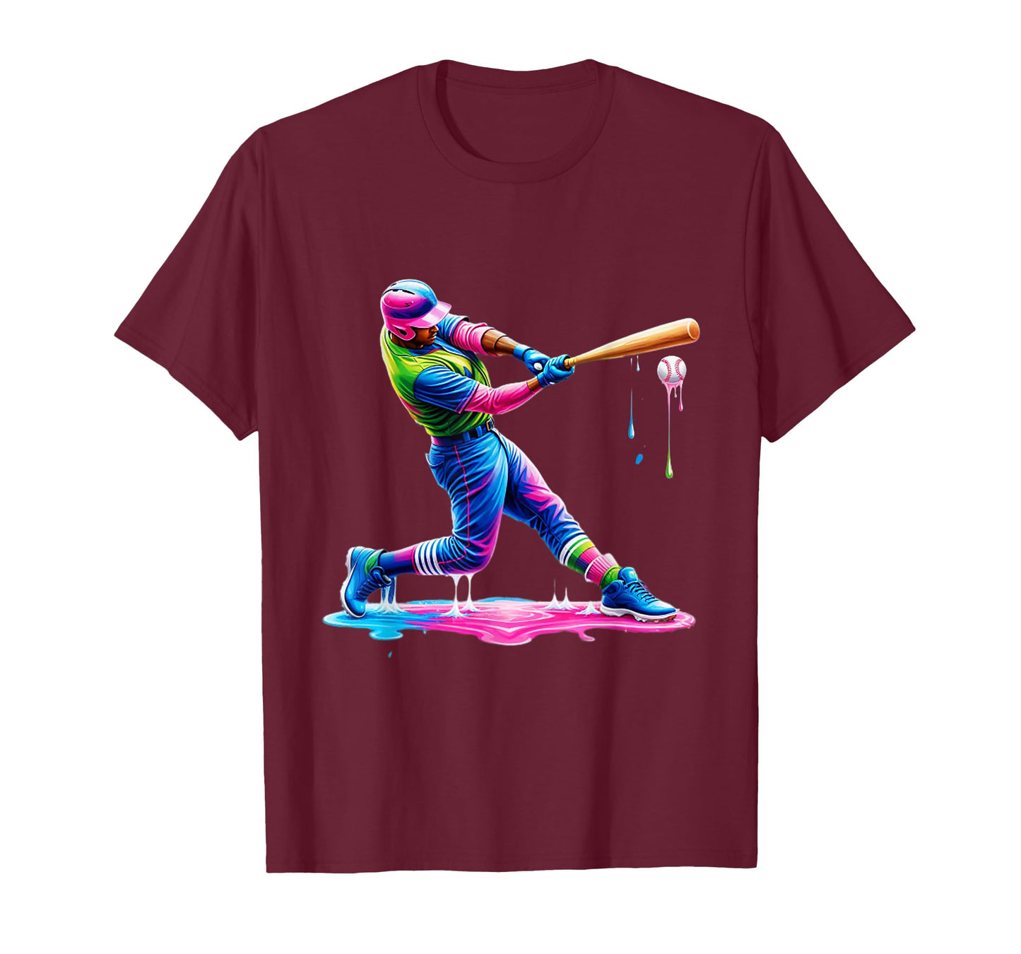 Baseball Player Drip Ice Cream Drip Baseball Stuff T-Shirt