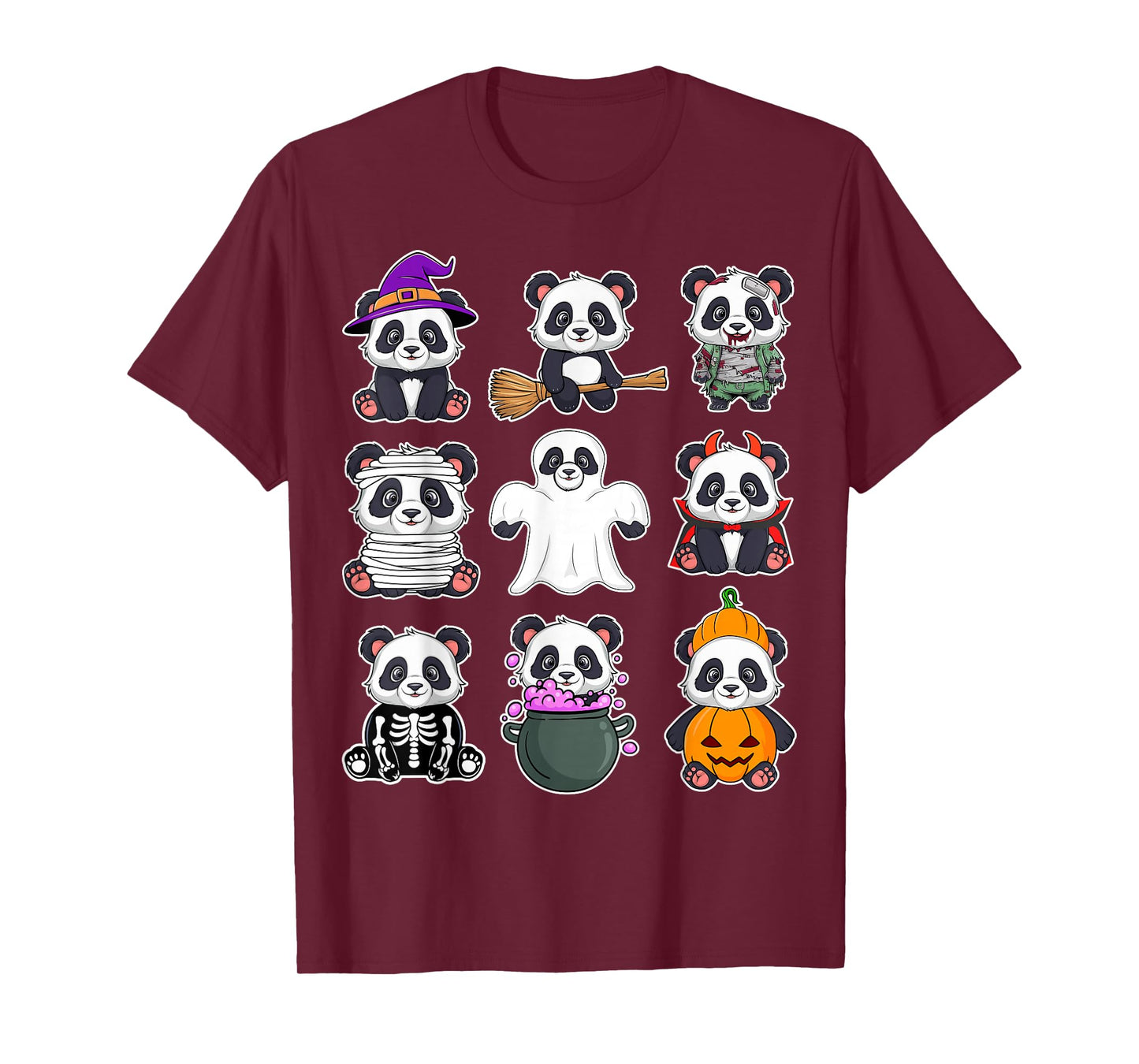 Panda Halloween Costume Spooky Ghost Horror Panda Halloween T-Shirt