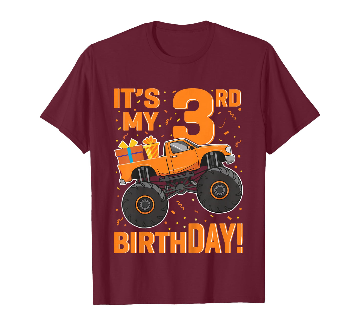 It's My 3rd Birthday Monster Truck Kids 3 Years Old T-Shirt