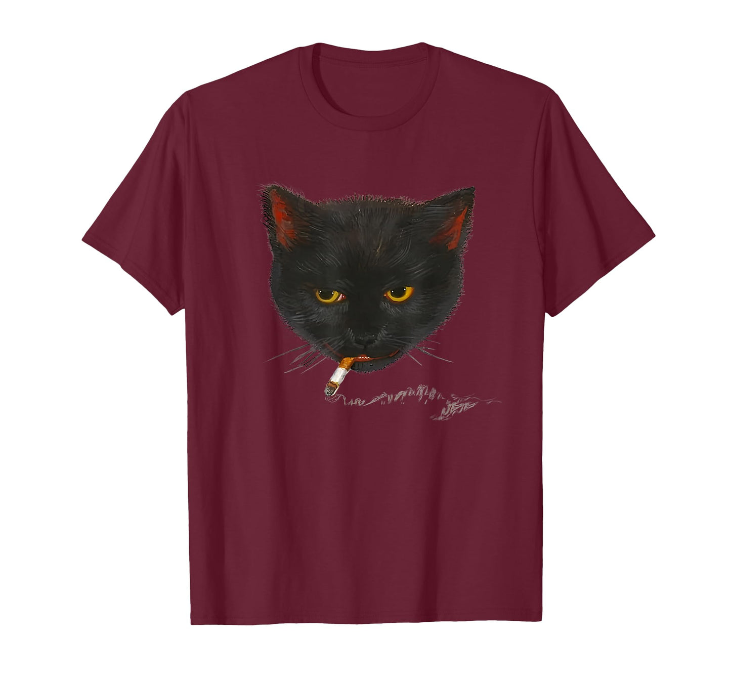 smoking cat graphic T-Shirt