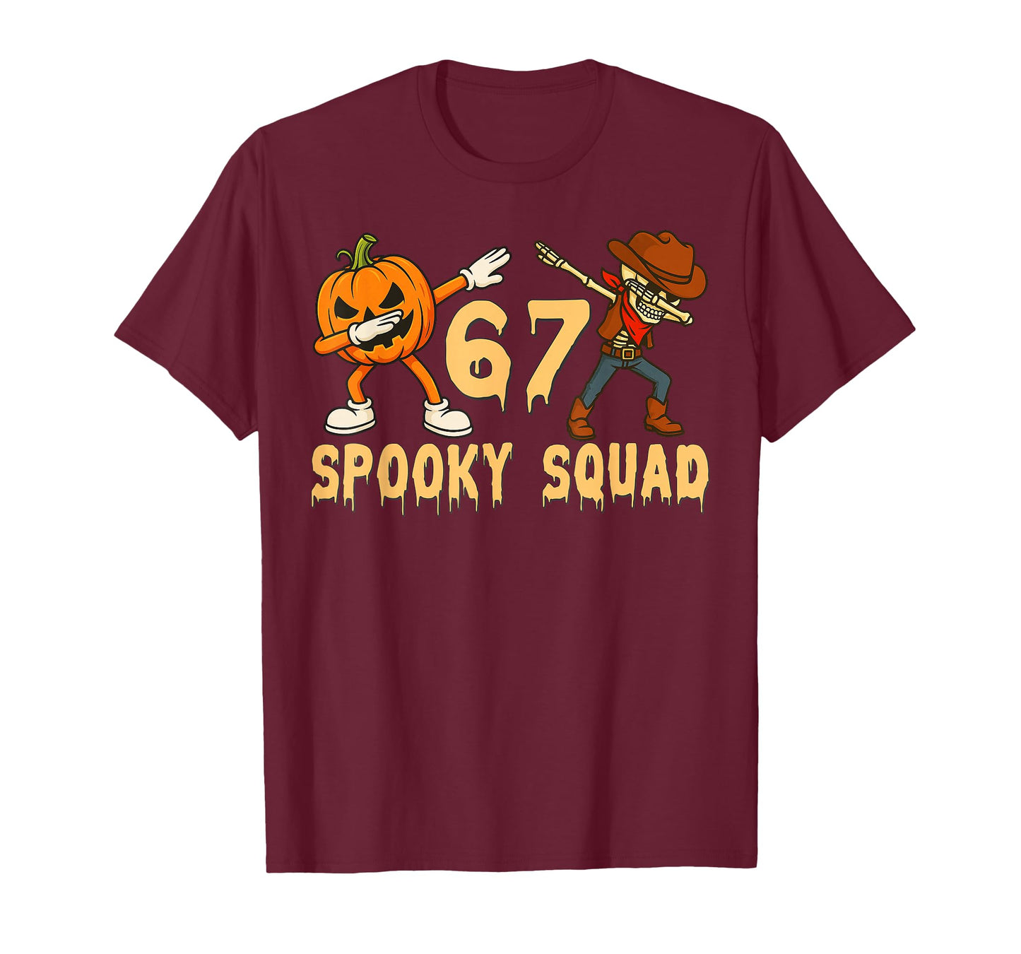 Spooky Squad Pumpkin 67 Halloween Meme 6 7 Numbers Six Seven T-Shirt
