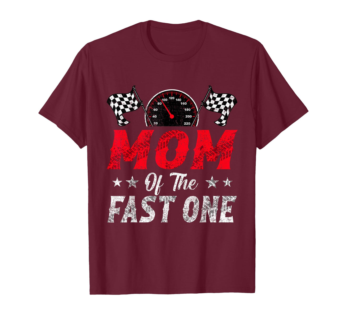 Mom Of The Fast One 1st Birthday Racing Car Family T-Shirt