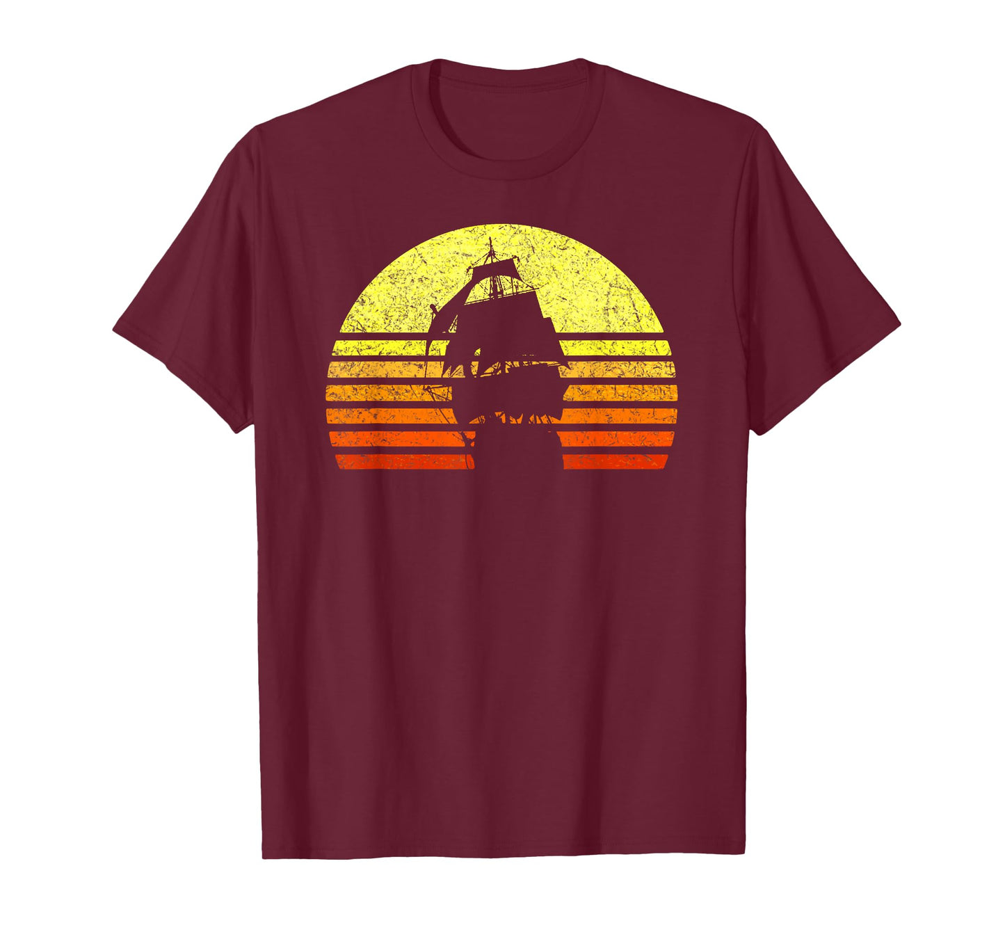 Vintage Sailing Pirate Ship Captain Nautical Sailboat Sailor T-Shirt