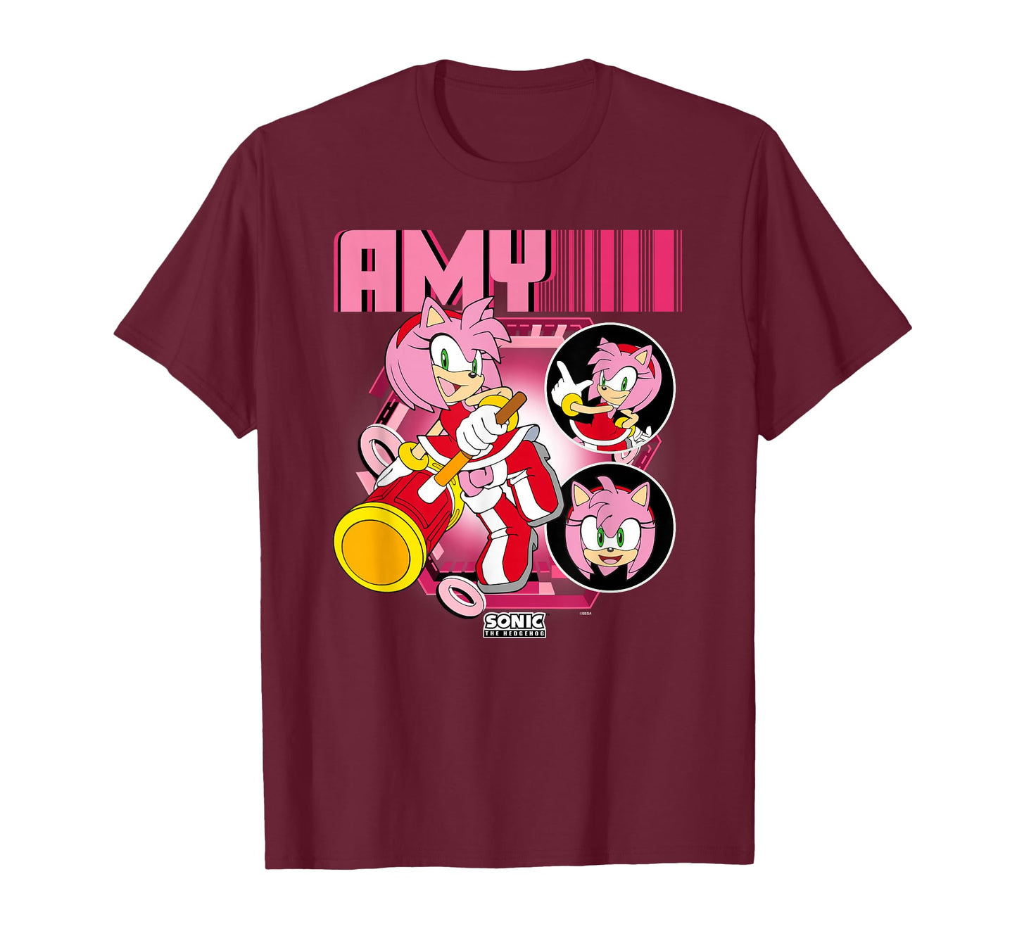 Sonic The Hedgehog Amy Rose Multi Pose Poster T-Shirt