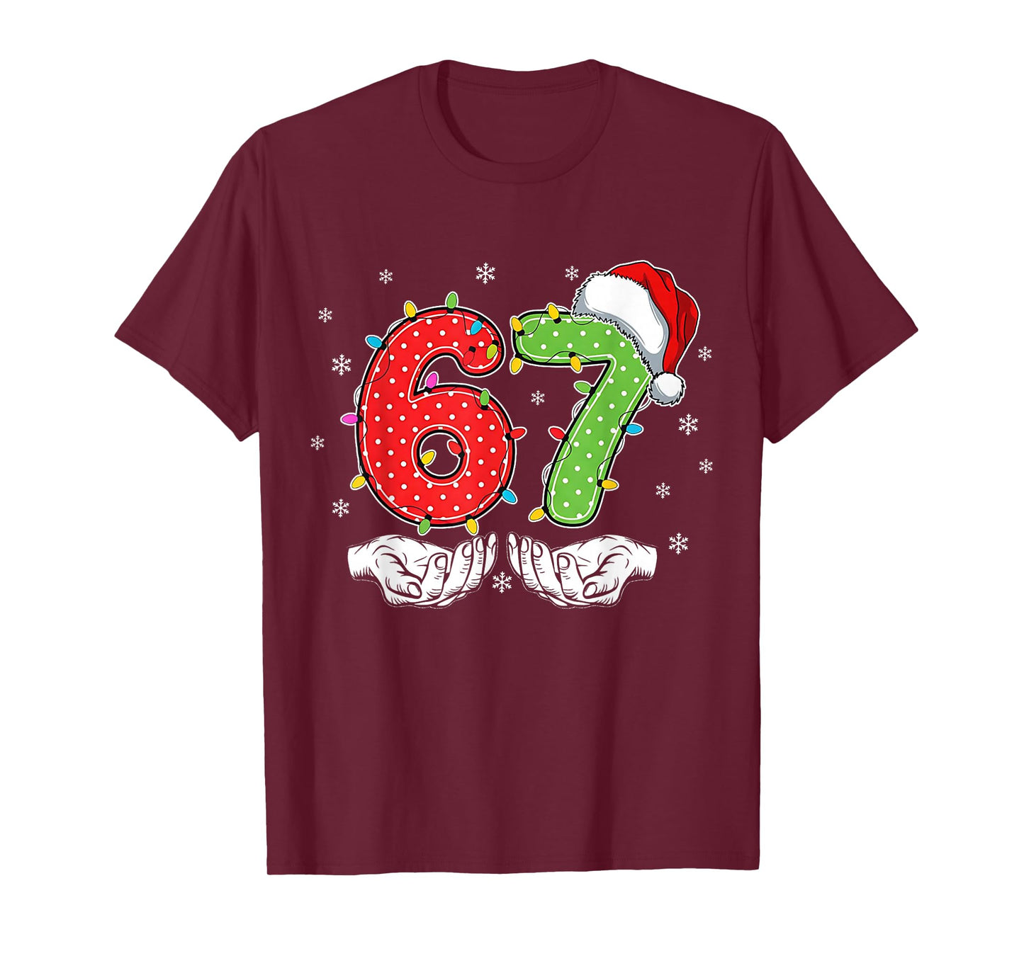 Number 67 Matching Six Seven 6 7 Meme 6-7 Christmas Costume T-Shirt