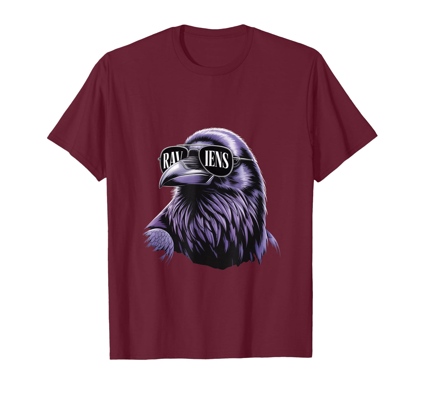 Cool Face Raven with Sunglasses Women and Men Maryland Pride T-Shirt