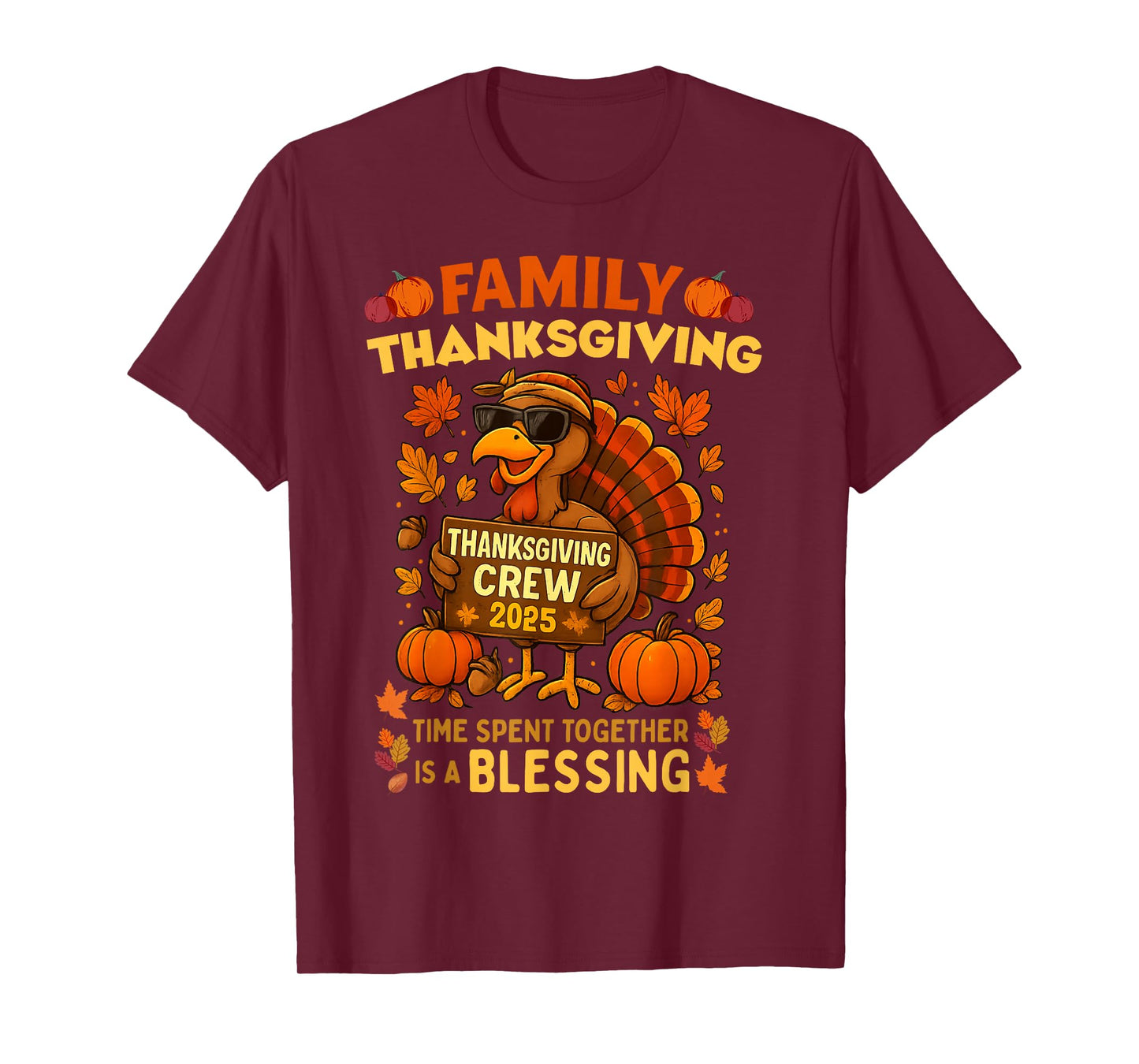Family Thanksgiving Crew 2025 Funny Turkey Matching Group T-Shirt