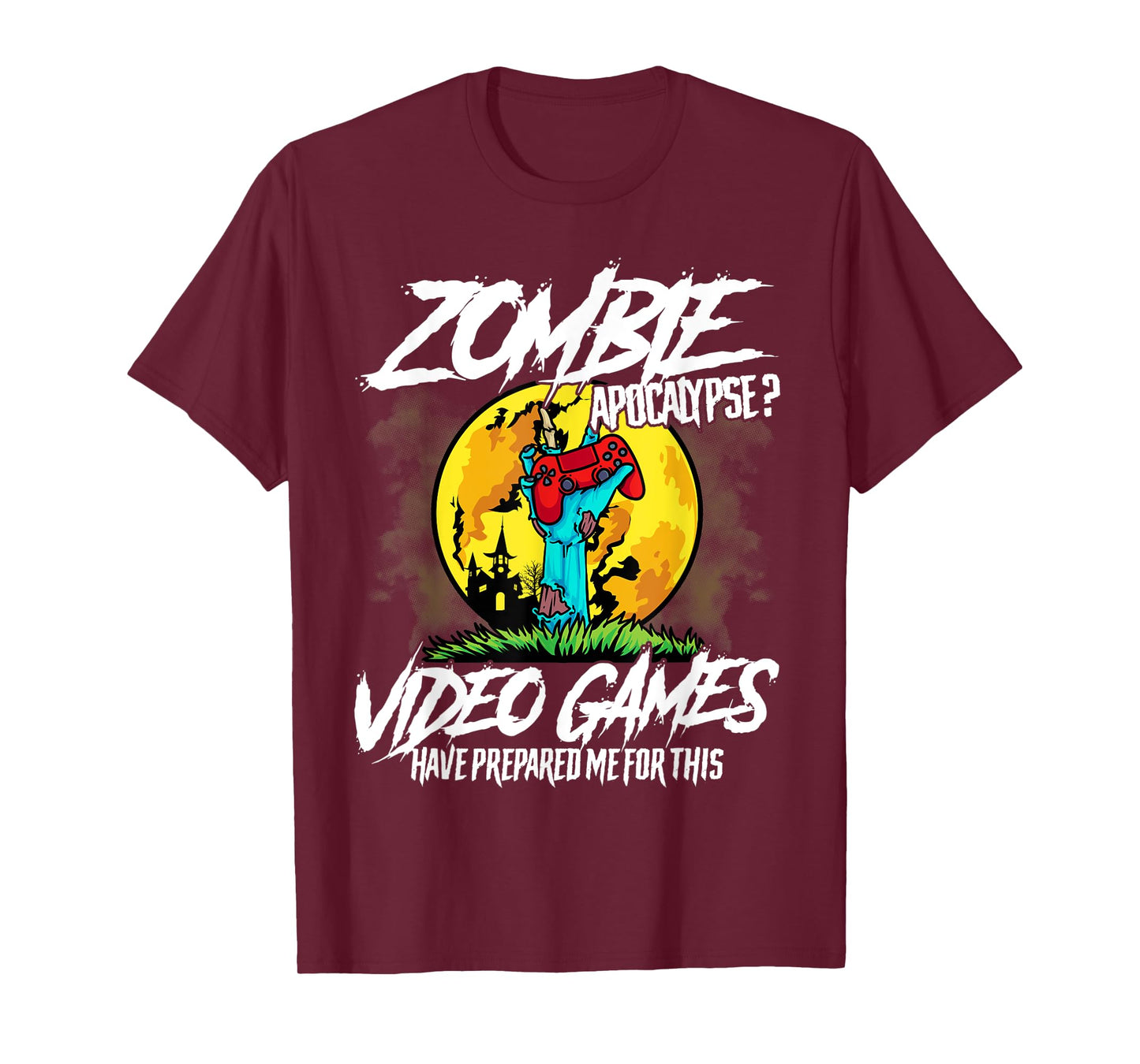 Zombie Apocalypse Gamer Funny Halloween Video Games Lover T-Shirt