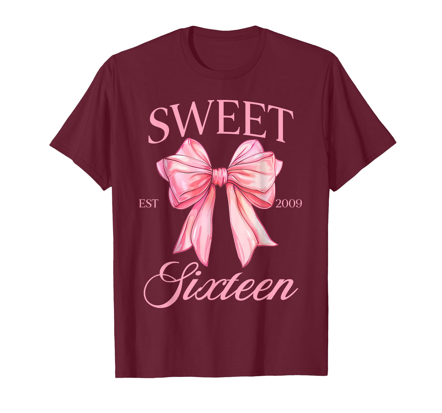 Groovy Sweet 16th Birthday Girl Coquette Bow 16 Year Old T-Shirt